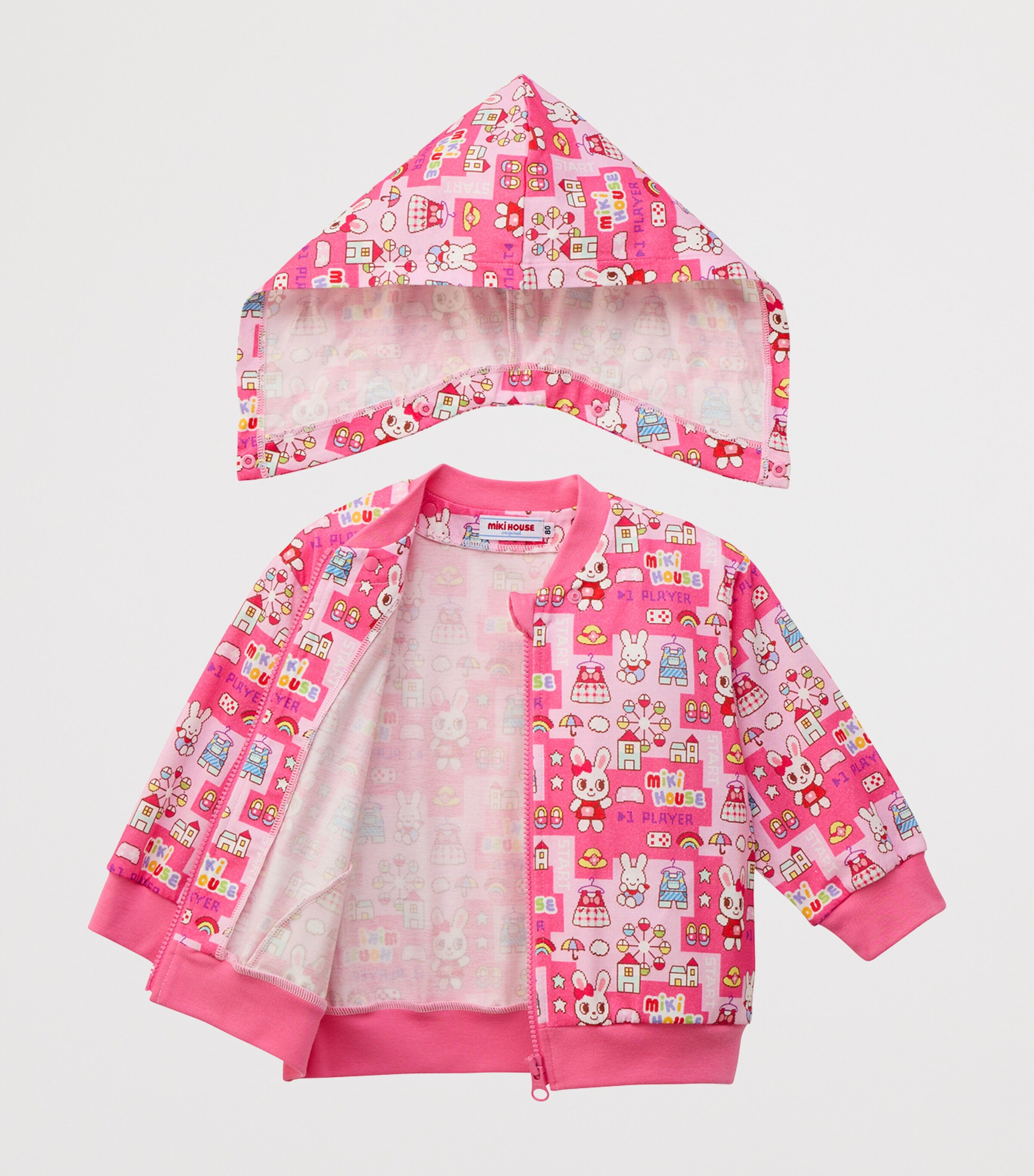 Miki House Cotton Usako Zip-Up Hoodie (2-5 Years) Image 3