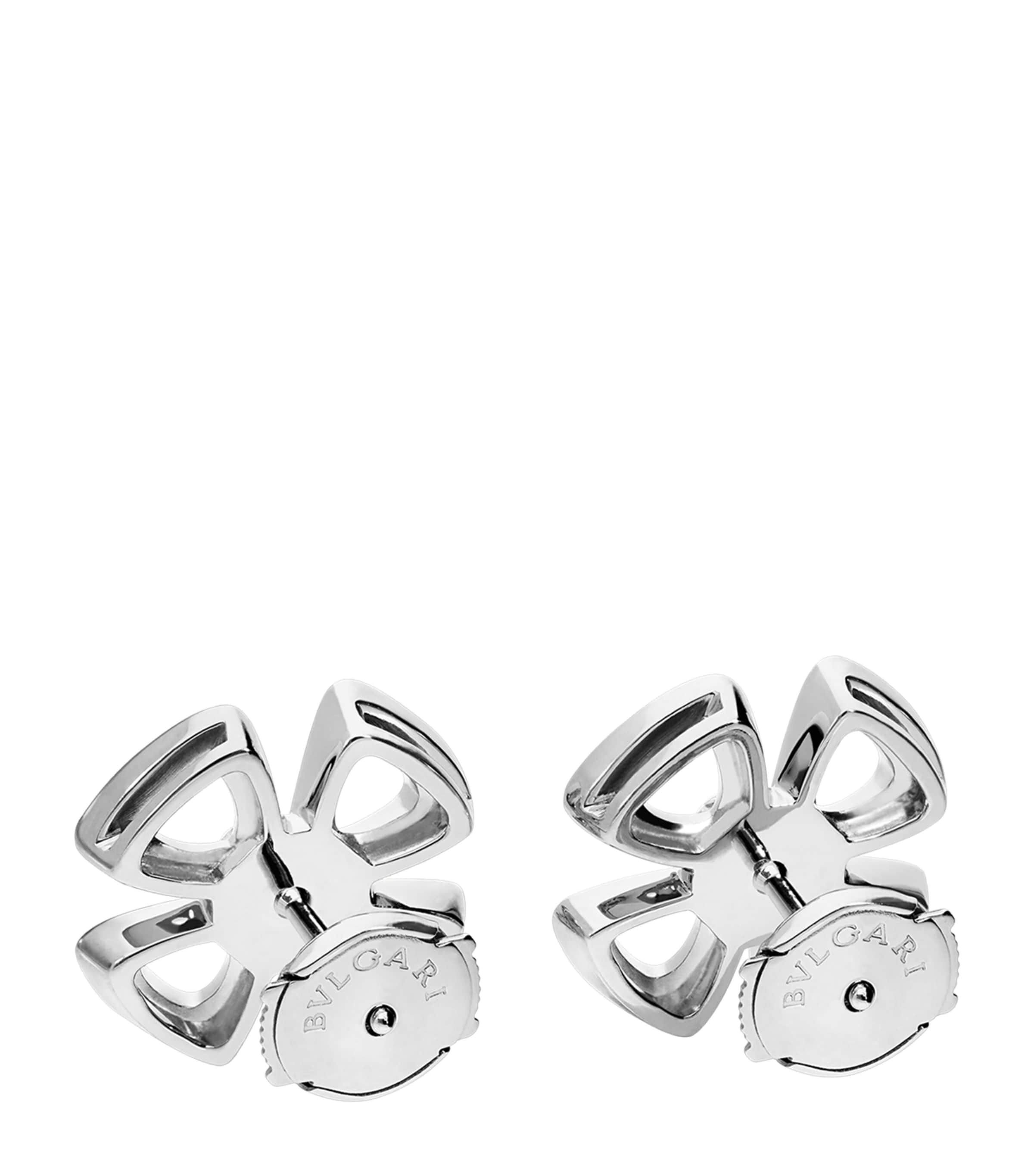 White Gold and Diamond Fiorever Stud Earrings WHITE GOLD Image 3