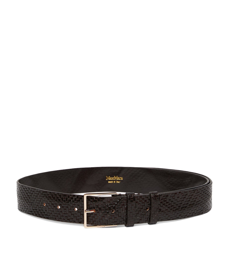 Max Mara Leather Woven Belt Black Image 1