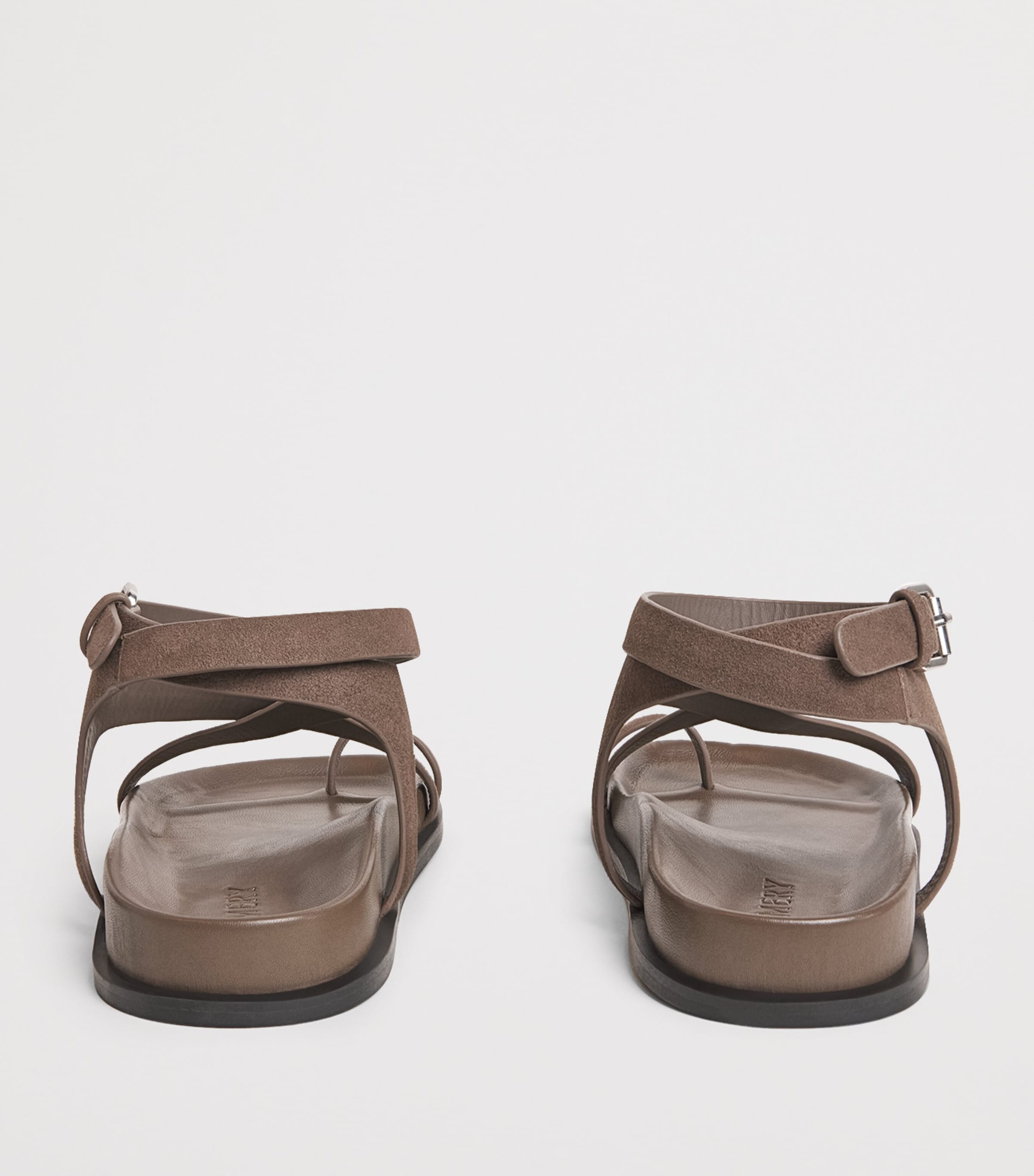 A.EMERY Leather Jalen Slim Sandals Tawny Suede Image 5