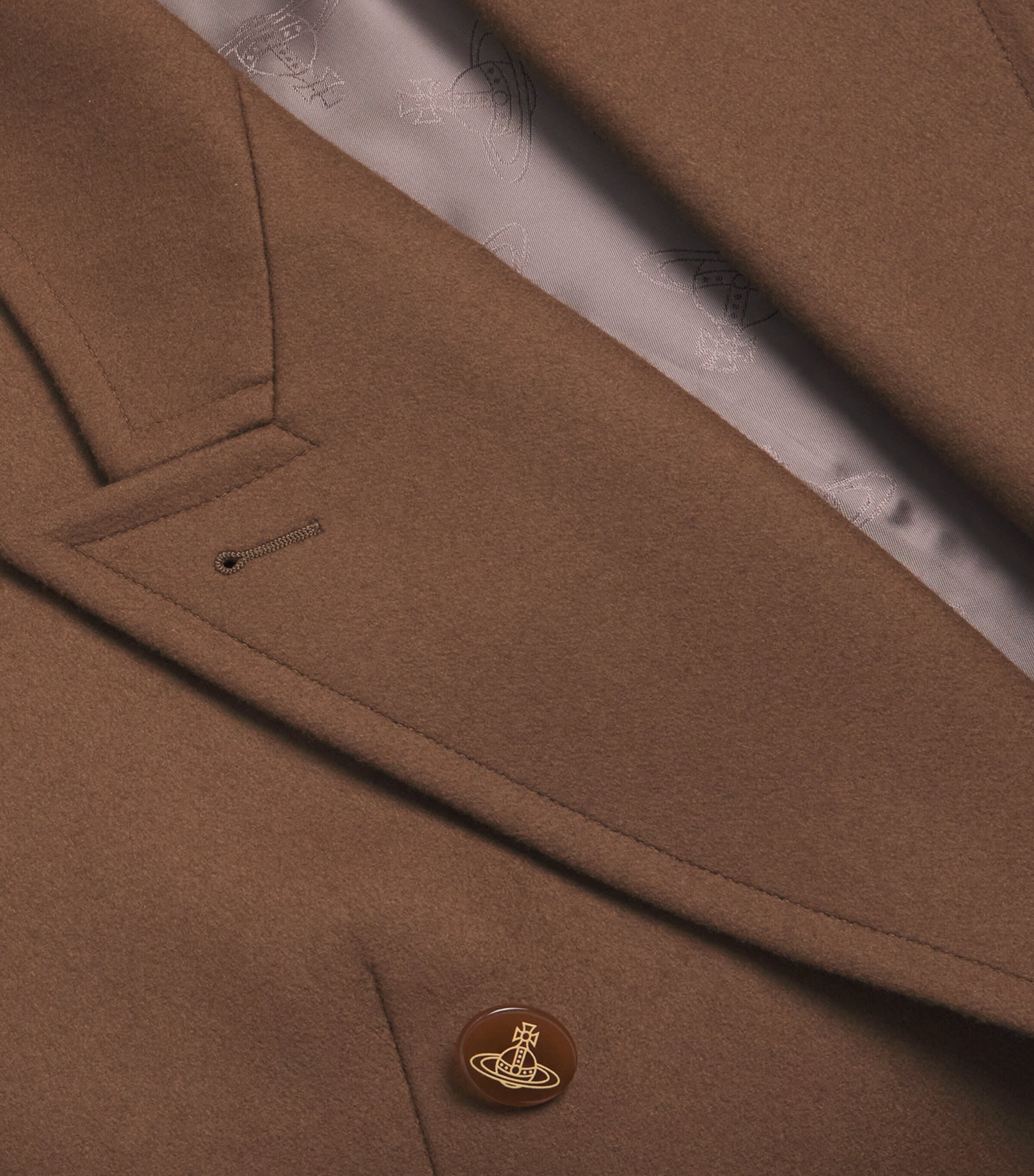 Wool-Cashmere Melton Overcoat D402 CAMEL Image 5