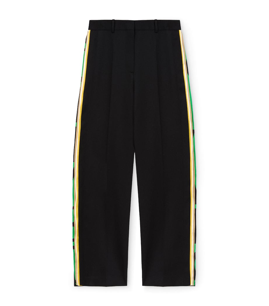 LOEWE Womens Tape-Trim Tailored Trousers Black Image 1