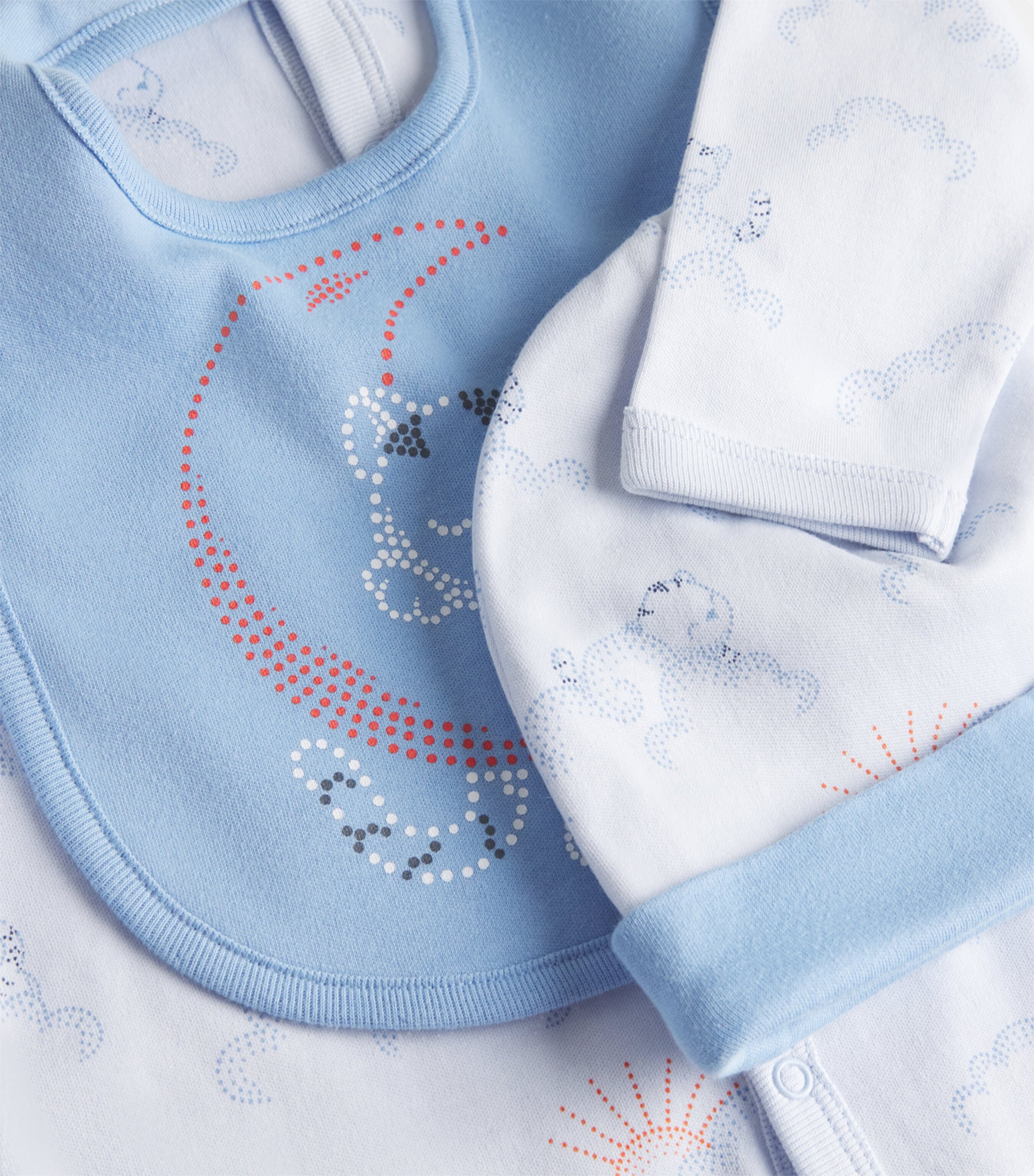All-In-One, Hat and Bib Set (3-24 Months) PALE BLUE Image 4