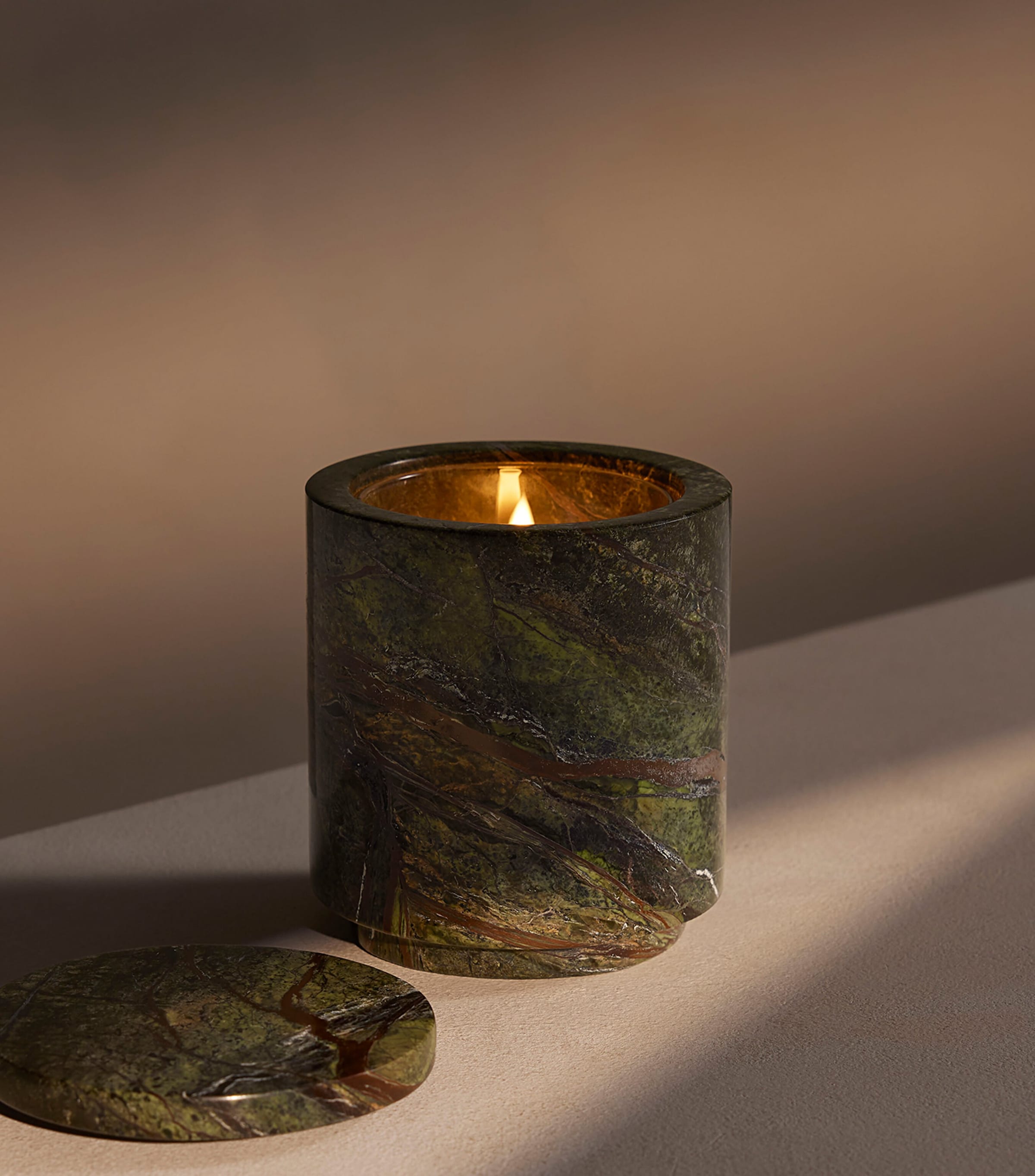 Marble Vessel and Leather & Oud Candle (250g) NO COLOUR Image 3