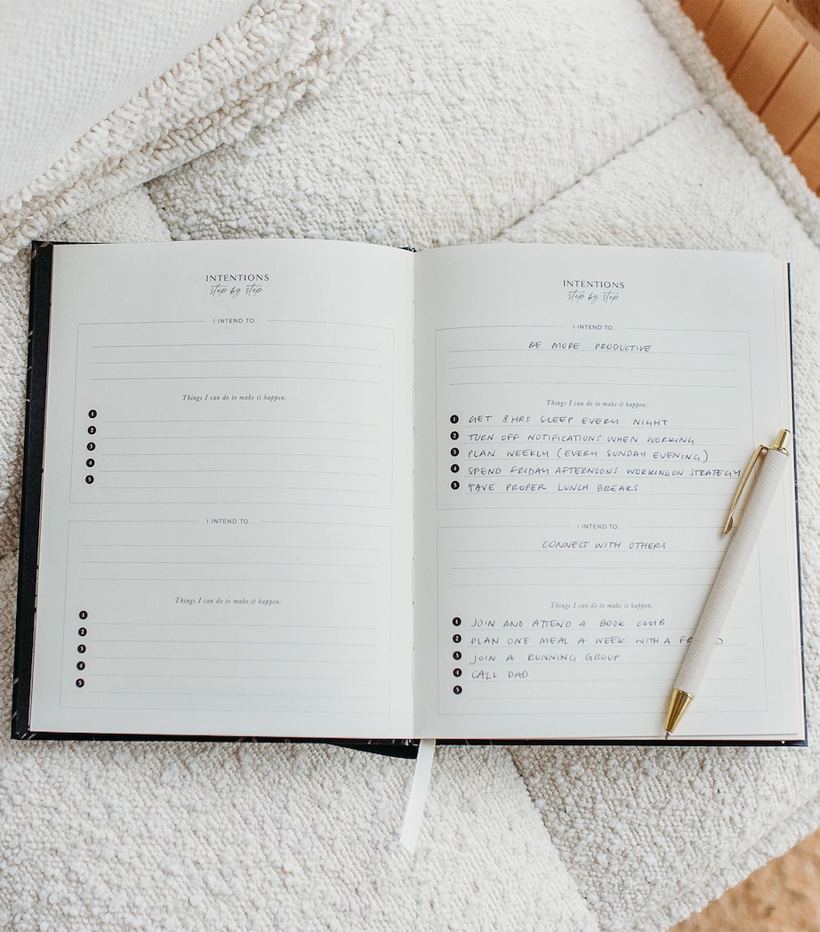 Blush and Gold Body + Soul Wellness Journal & Planner Ivory/beige, Gold Image 4