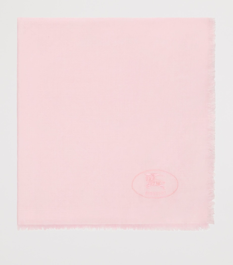 Silk-Wool Wide Check Scarf SUGAR PINK Image 6