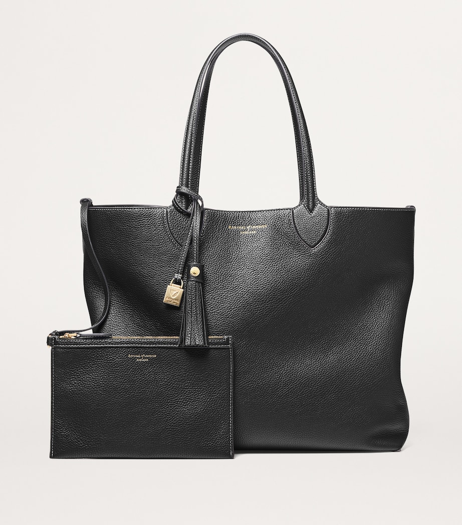 Leather Hudson Tote Bag BLACK Image 2