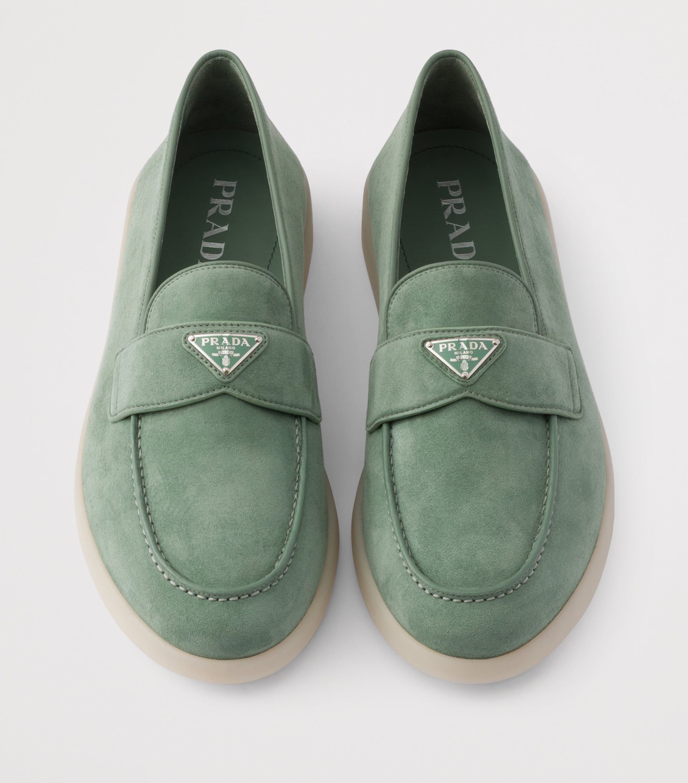 Prada Suede Loafers Green Image 5