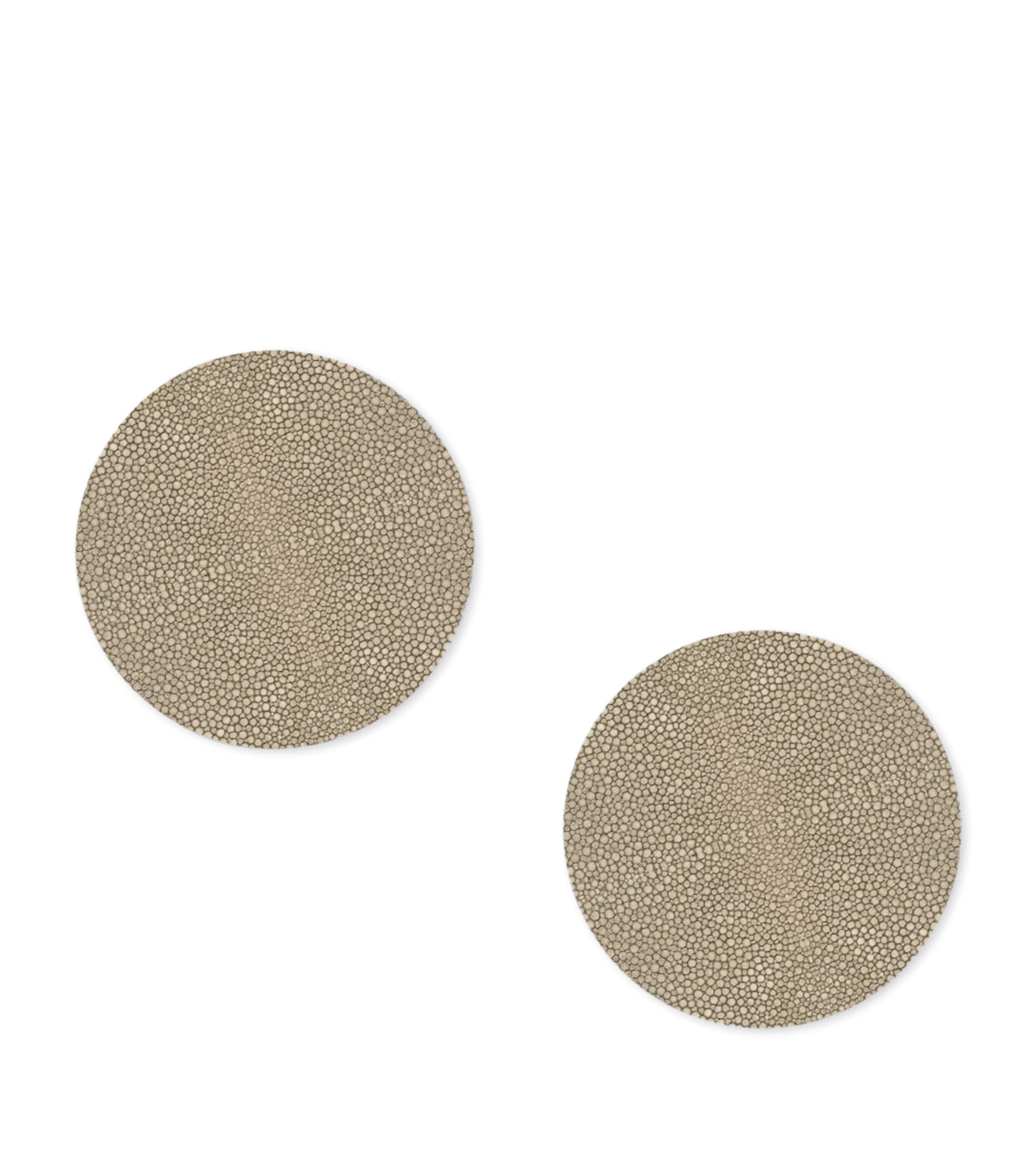 Hestialiving Everyday Set Of 2 Prestige Round Coasters In Neutral