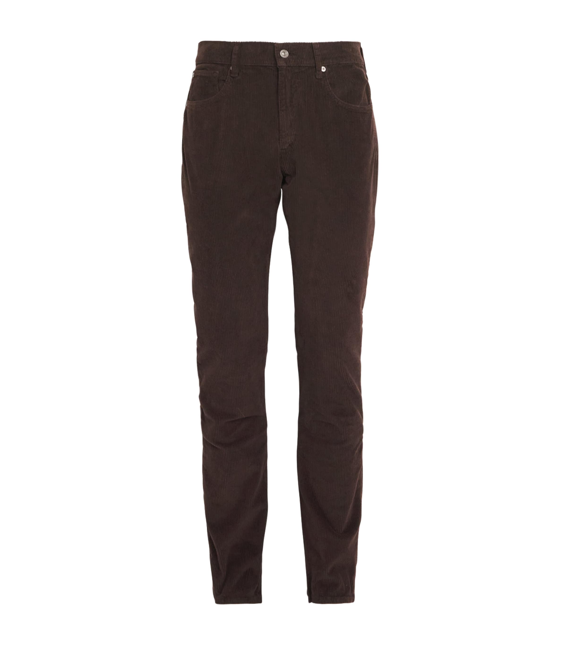 7 For All Mankind Corduroy Straight Trousers In Brown