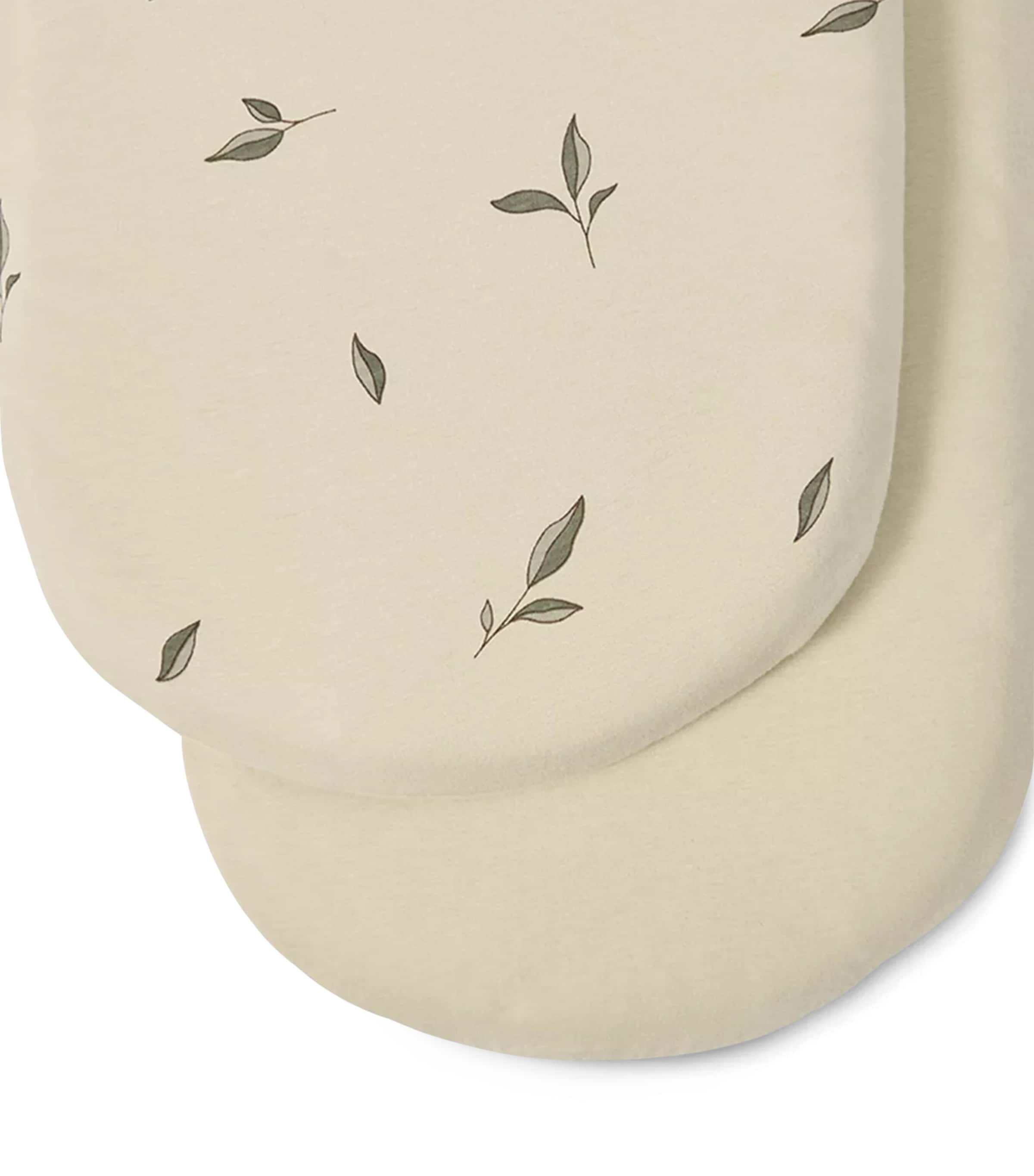 The Little Green Sheep Organic Cotton Moses Basket Fitted Sheets (Set of 2) Linen Image 3