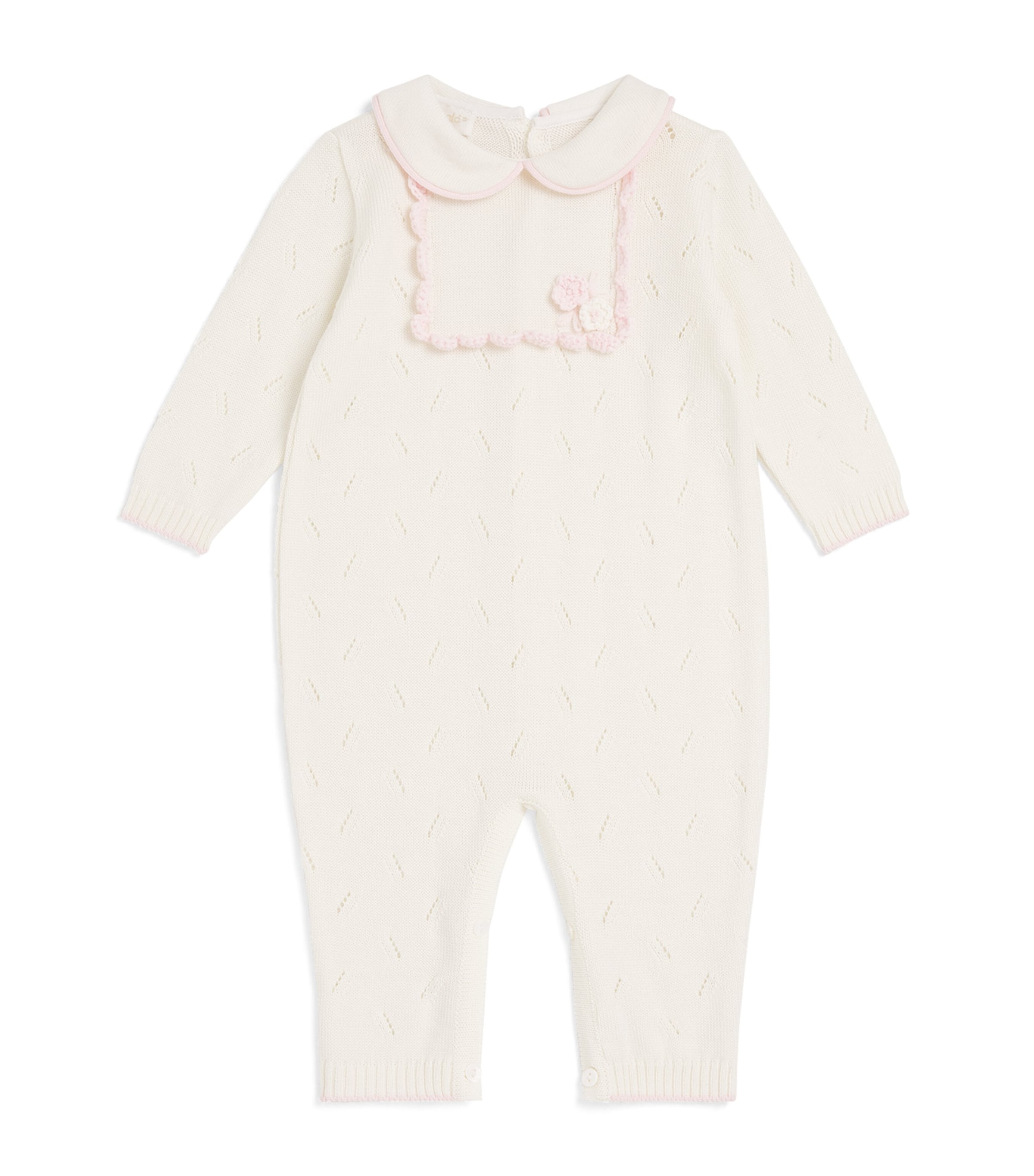 Bimbalò Wool Floral All-in-one In White
