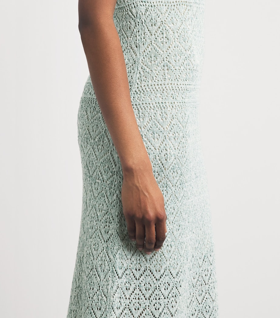 Eleventy Womens Cotton-Blend Crochet Midi Dress Giada Image 3