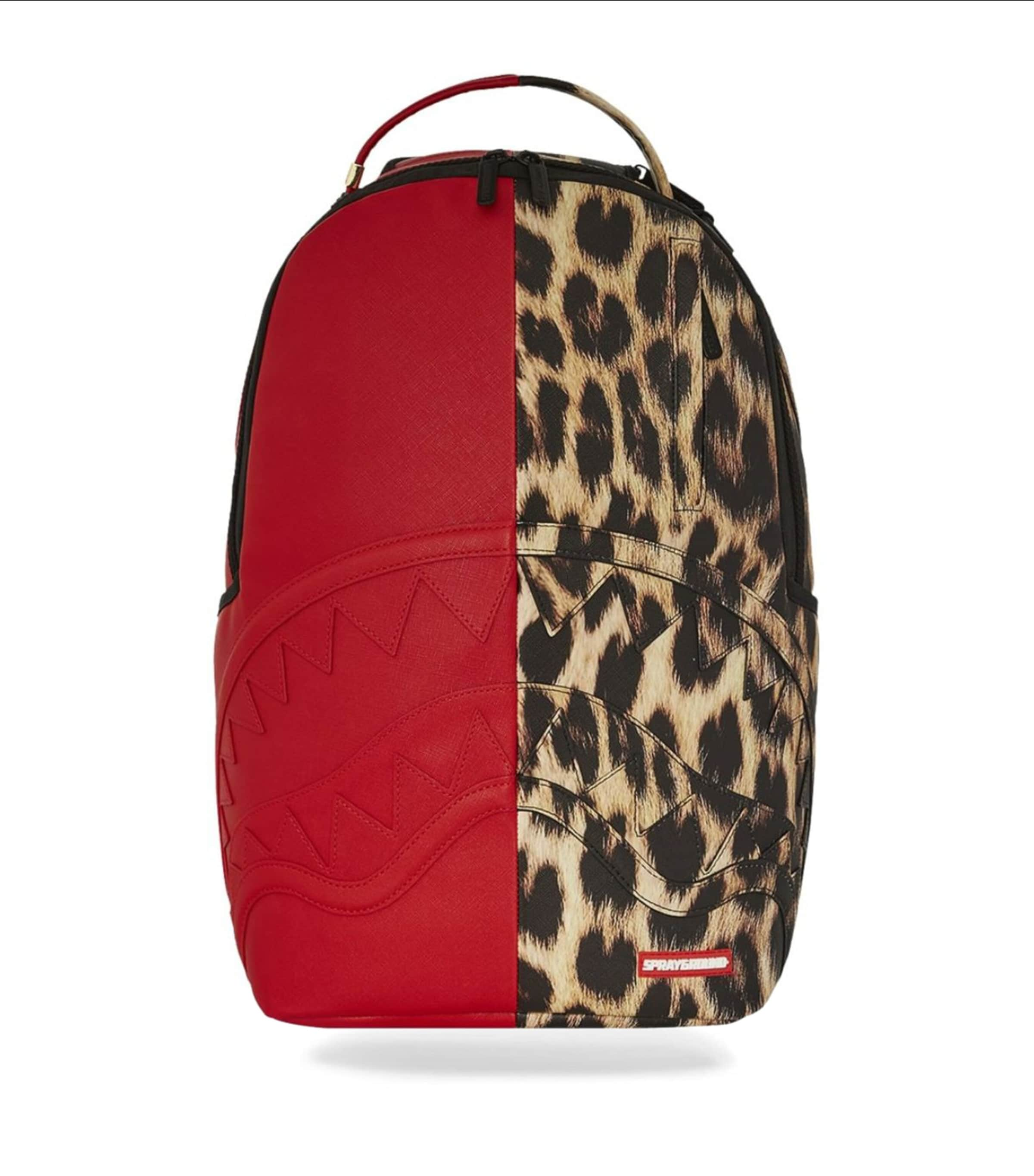 Sprayground Split Cheetah Backpack In Red