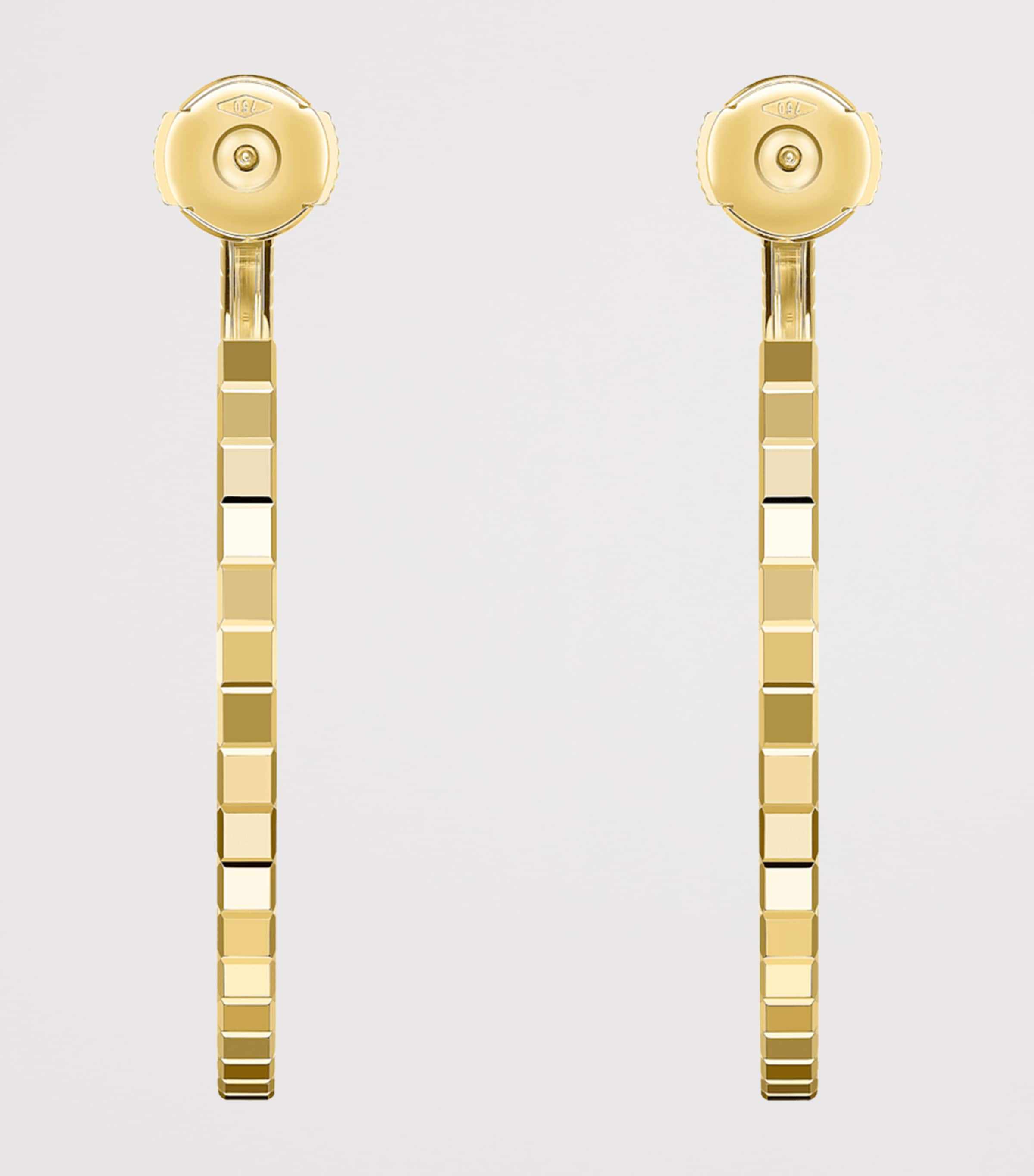 Yellow Gold Ice Cube Hoop Earrings 18K YELLOW GOLD Image 4