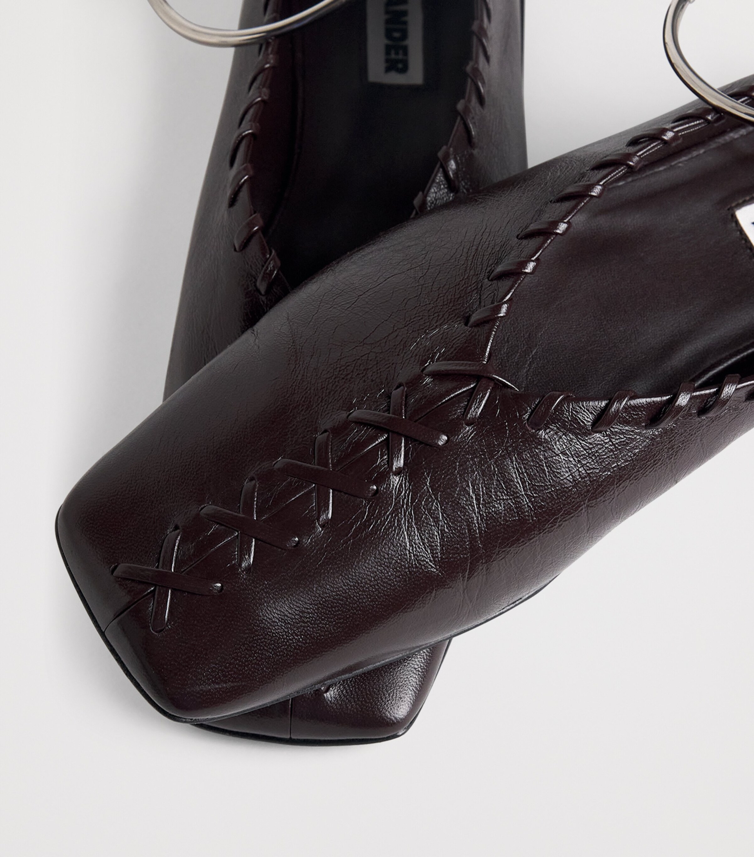 Jil Sander Leather Ring Ballet Flats | Harrods UK