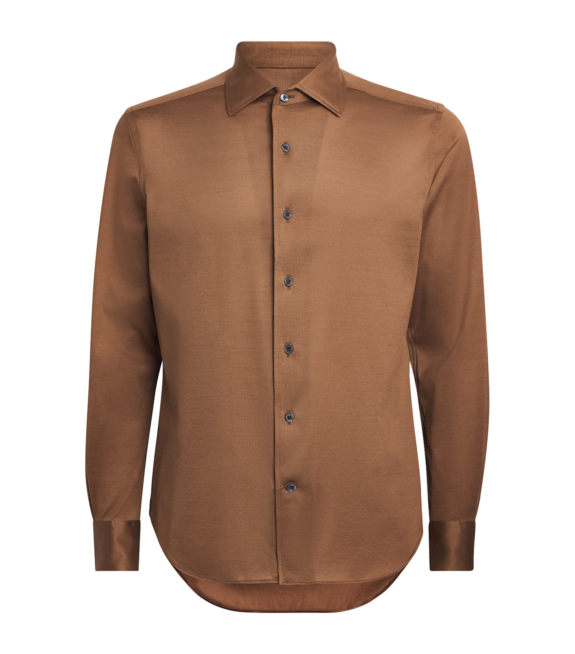 Corneliani Mens Cotton Long-Sleeve Shirt Natural / Beige Image 1