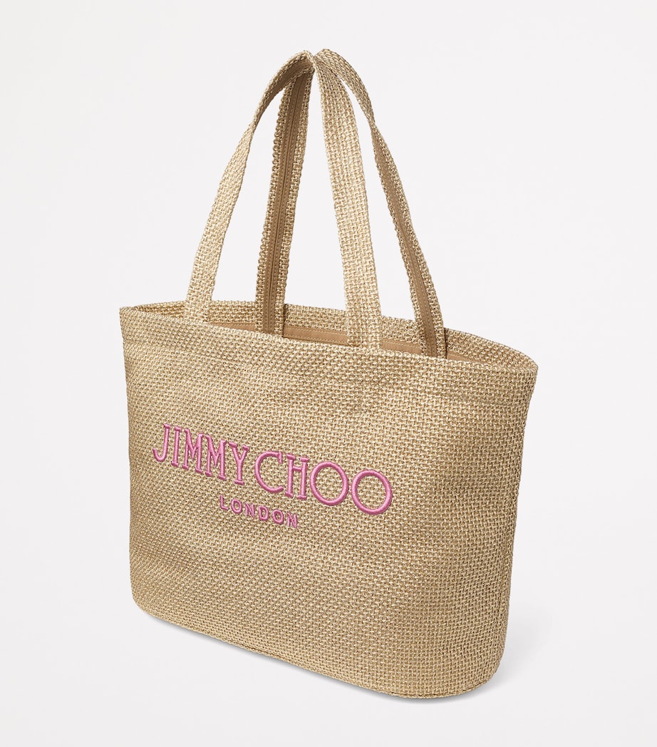 Raffia Beach Tote Bag GOLD/FUCHSIA/LIGHT G Image 2