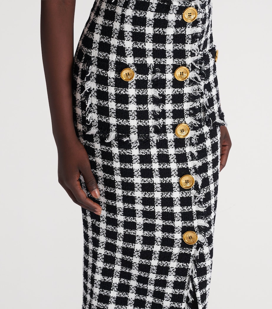 Tweed Gingham Maxi Skirt EAB NOIR/BLANC Image 5