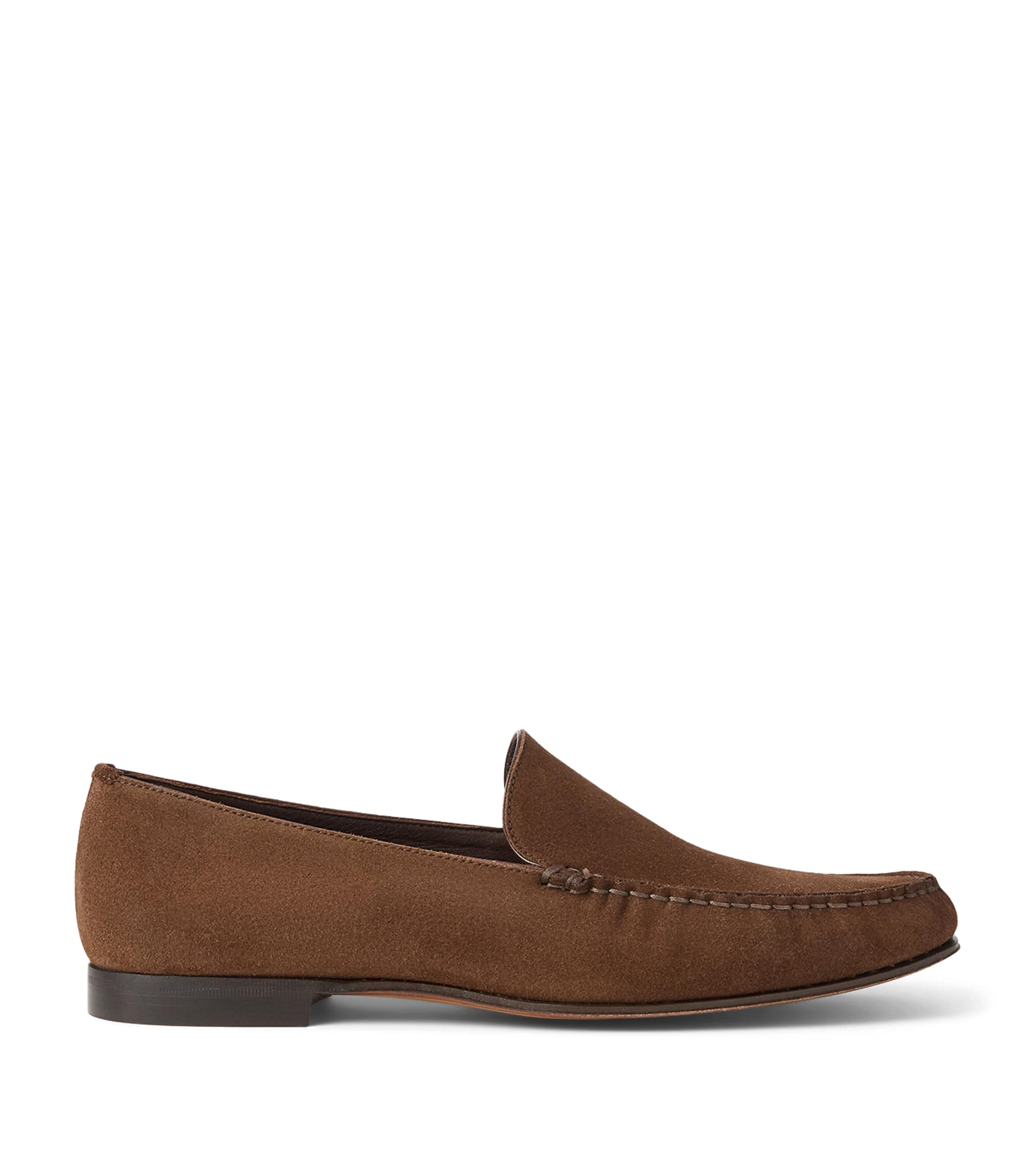 Ralph Lauren Collection Suede Darcey Loafers Luggage Brown Image 1