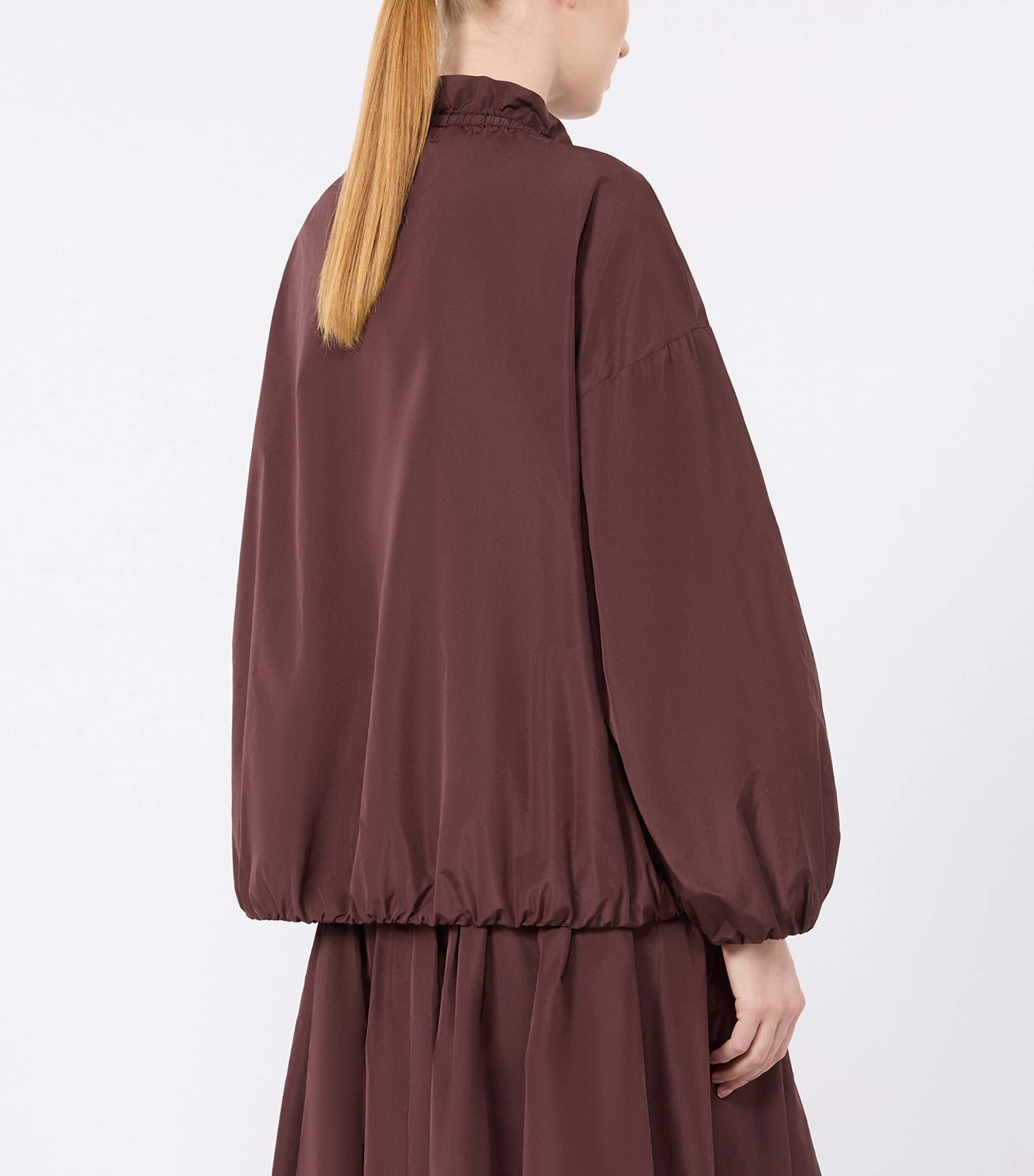Max Mara Womens Water-Repellent Taffeta Bomber Jacket Bordeaux Image 4