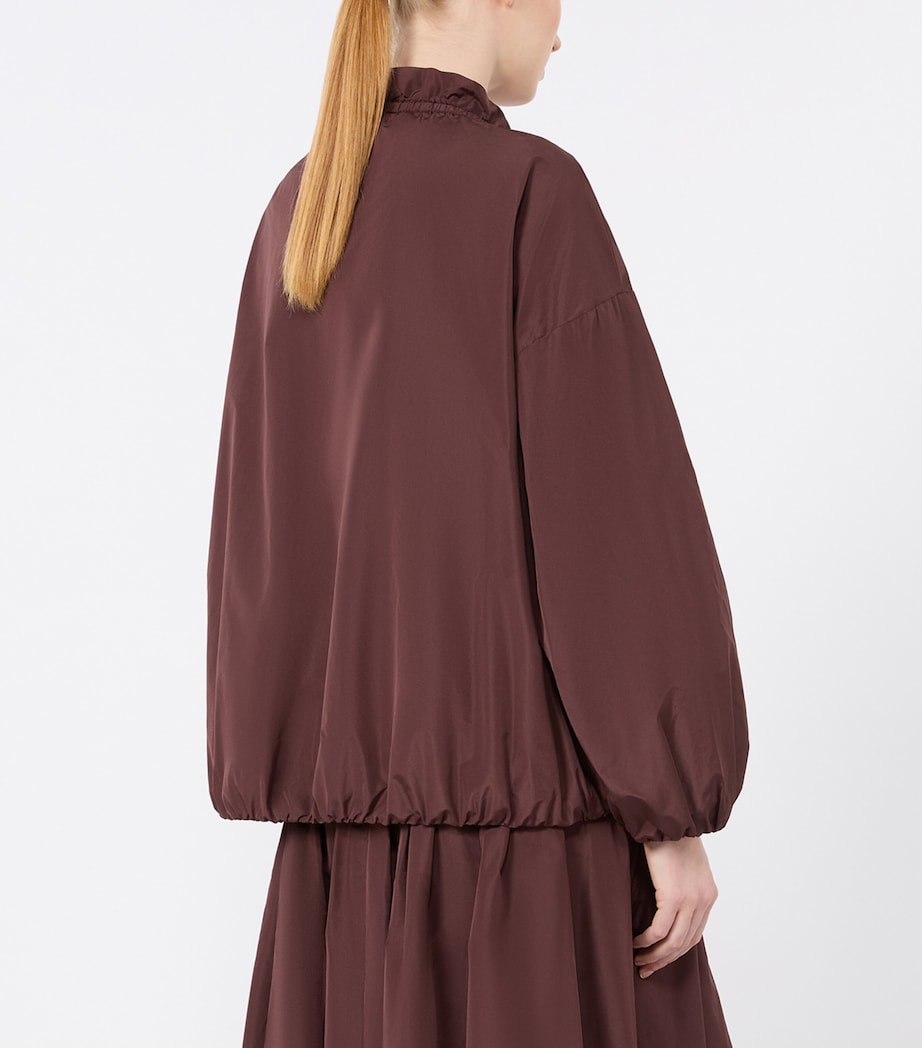 Max Mara Womens Water-Repellent Taffeta Bomber Jacket Bordeaux Image 4