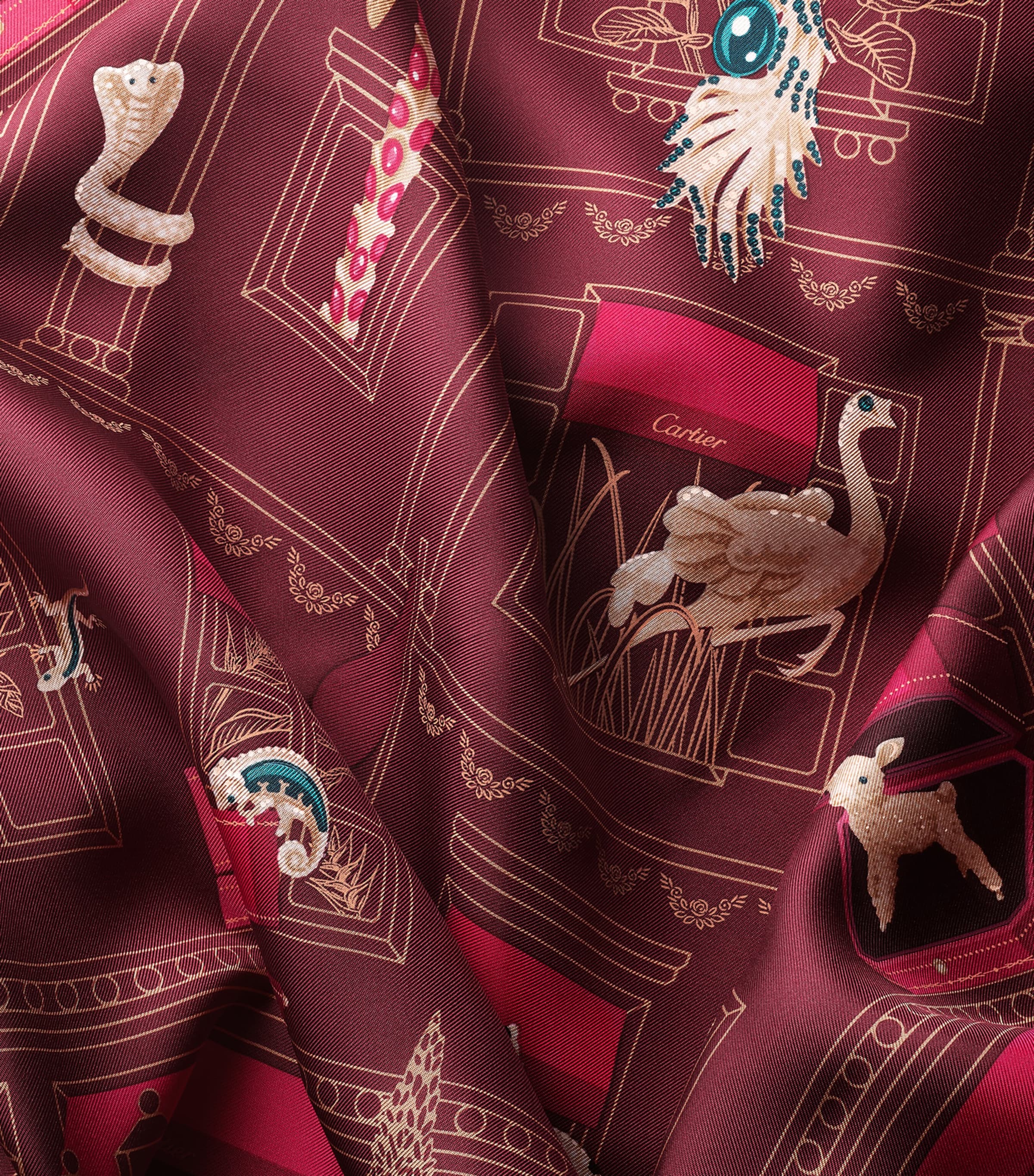 Silk Precious Address Scarf RED Image 3