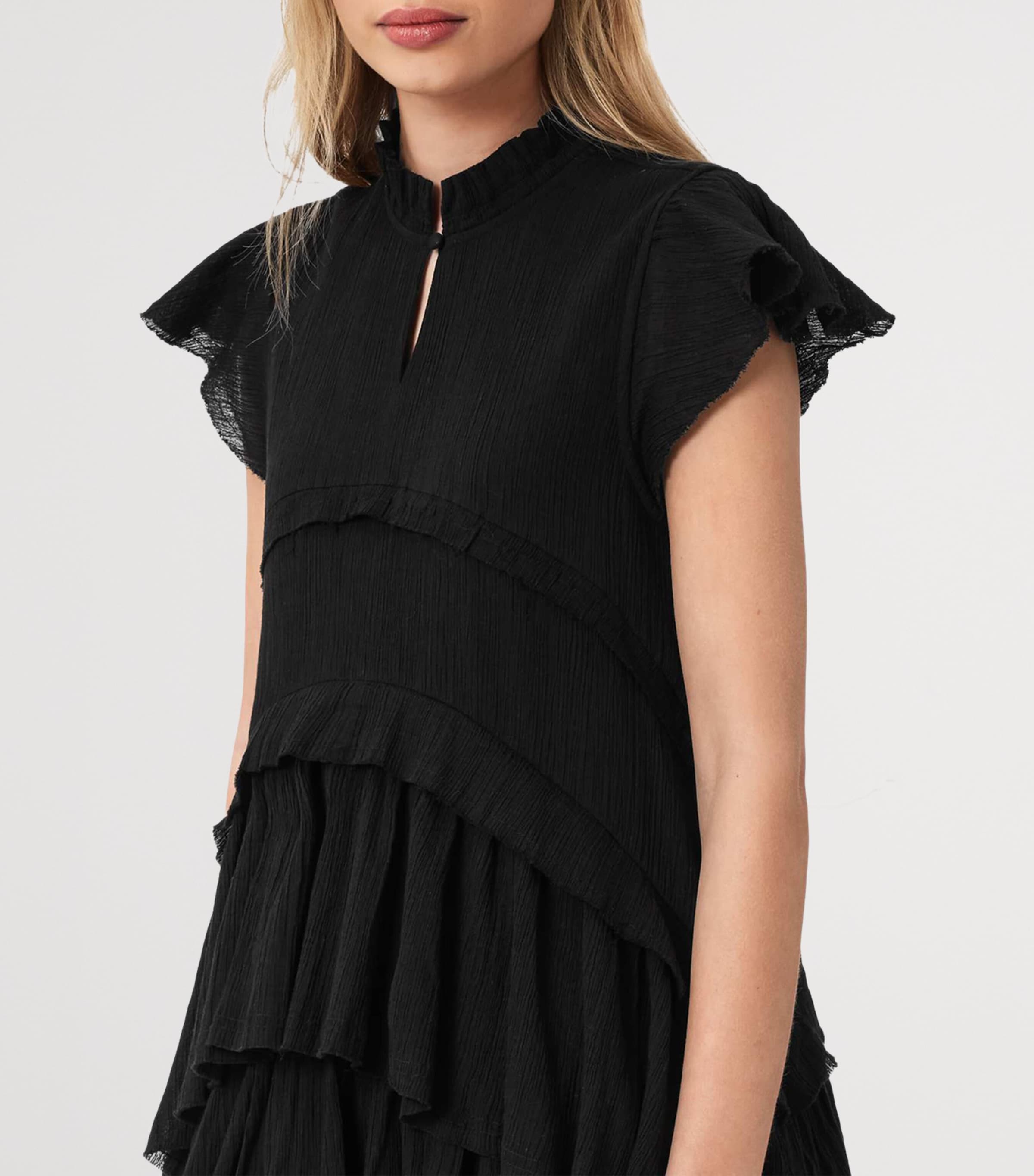 AllSaints Womens Organic Cotton Cavalry Mini Dress Black Image 5