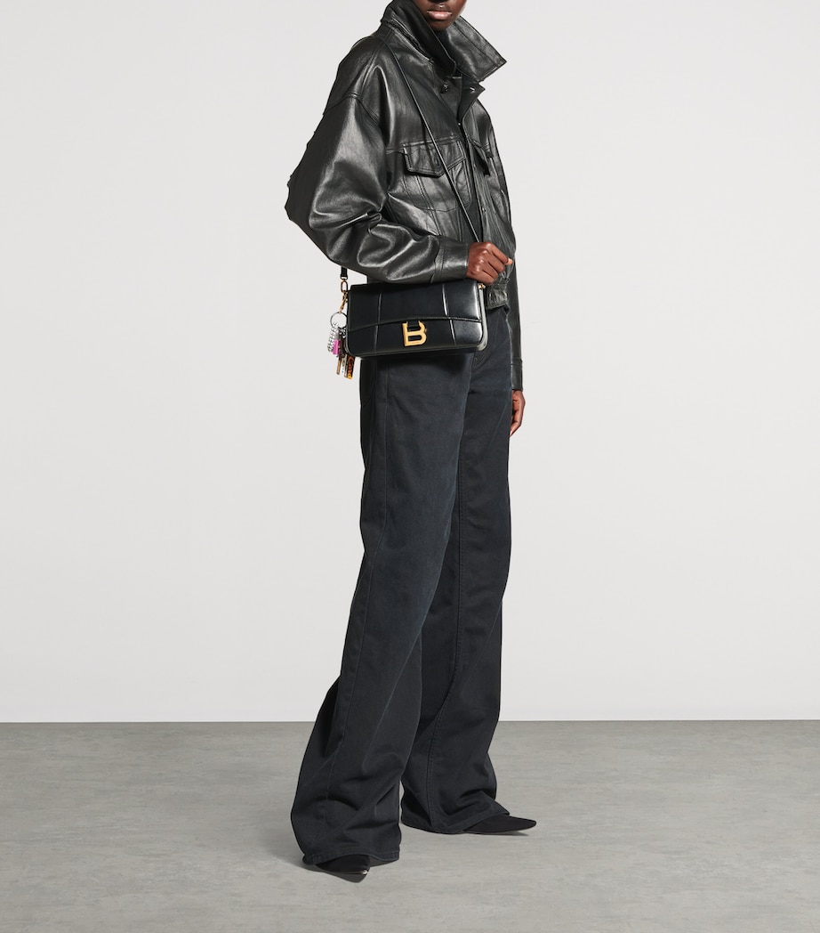 Balenciaga Leather Hourglass Sling Top-Handle Bag Image 7