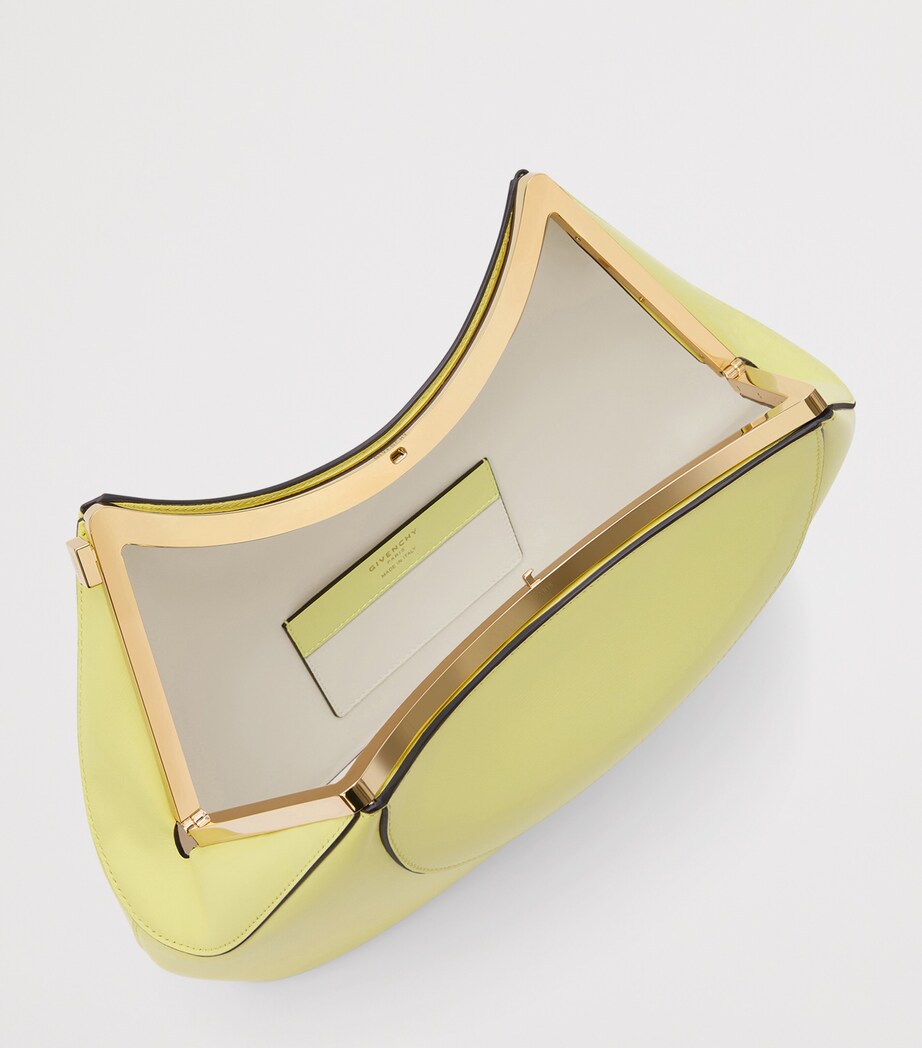 Leather Facet Clutch Bag ACID YELLOW Image 5