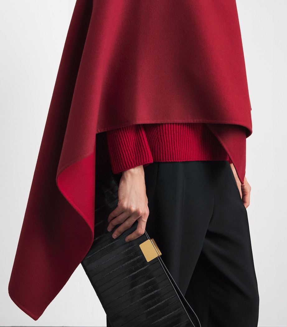 RETORI Womens Virgin Wool Cape Red Image 3