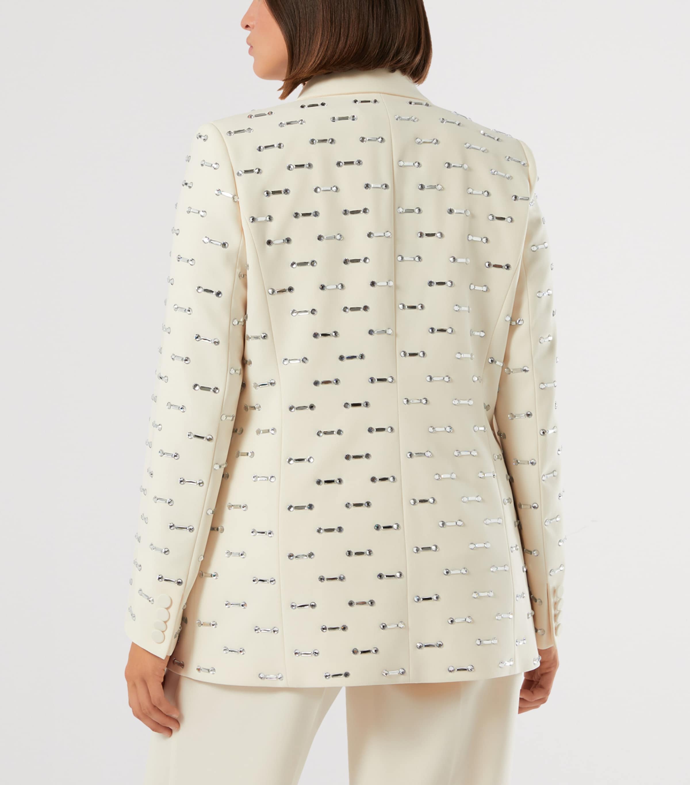 Marina Rinaldi Womens Crystal-Embellished Blazer Champagne Image 4