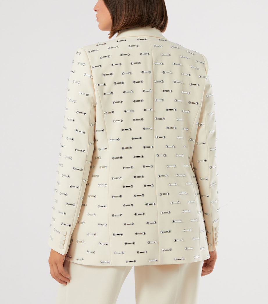 Marina Rinaldi Womens Crystal-Embellished Blazer Champagne Image 4