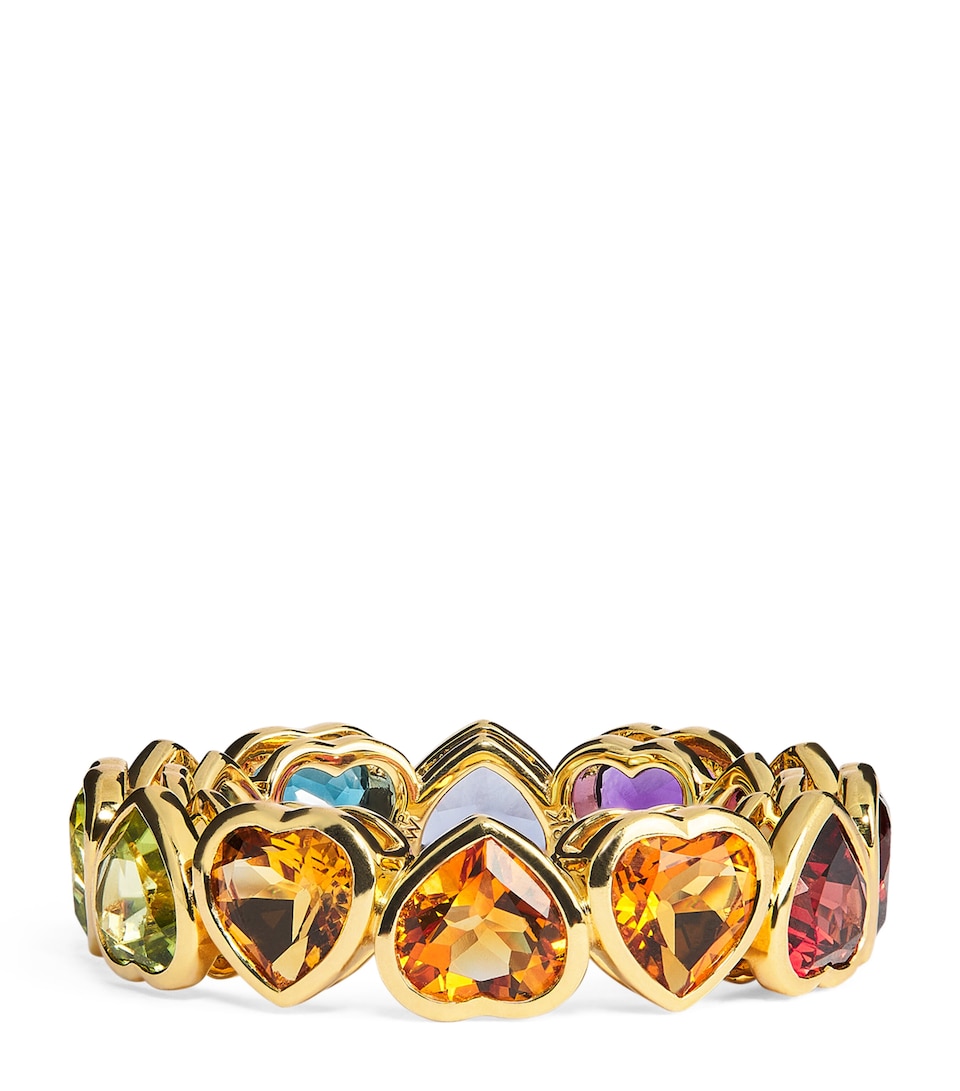 Yellow Gold and Multi-Gemstone I Heart Rainbow Ring