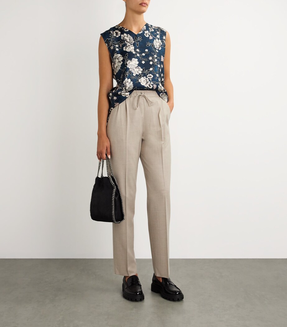 Stretch-Cashmere Drawstring Trousers SAND Image 2