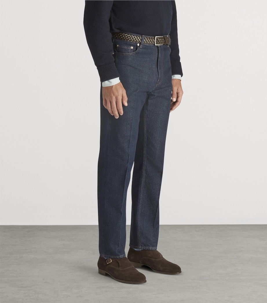 Cotton-Silk Straight Jeans 404BLUE DENIM Image 3