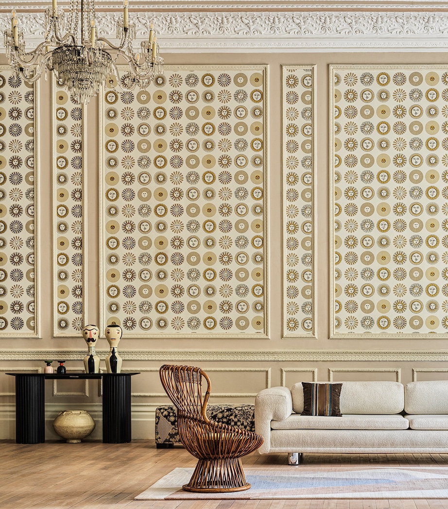 Cole & Son x Fornasetti Soli Wallpaper Roll Cream & Gold Image 3