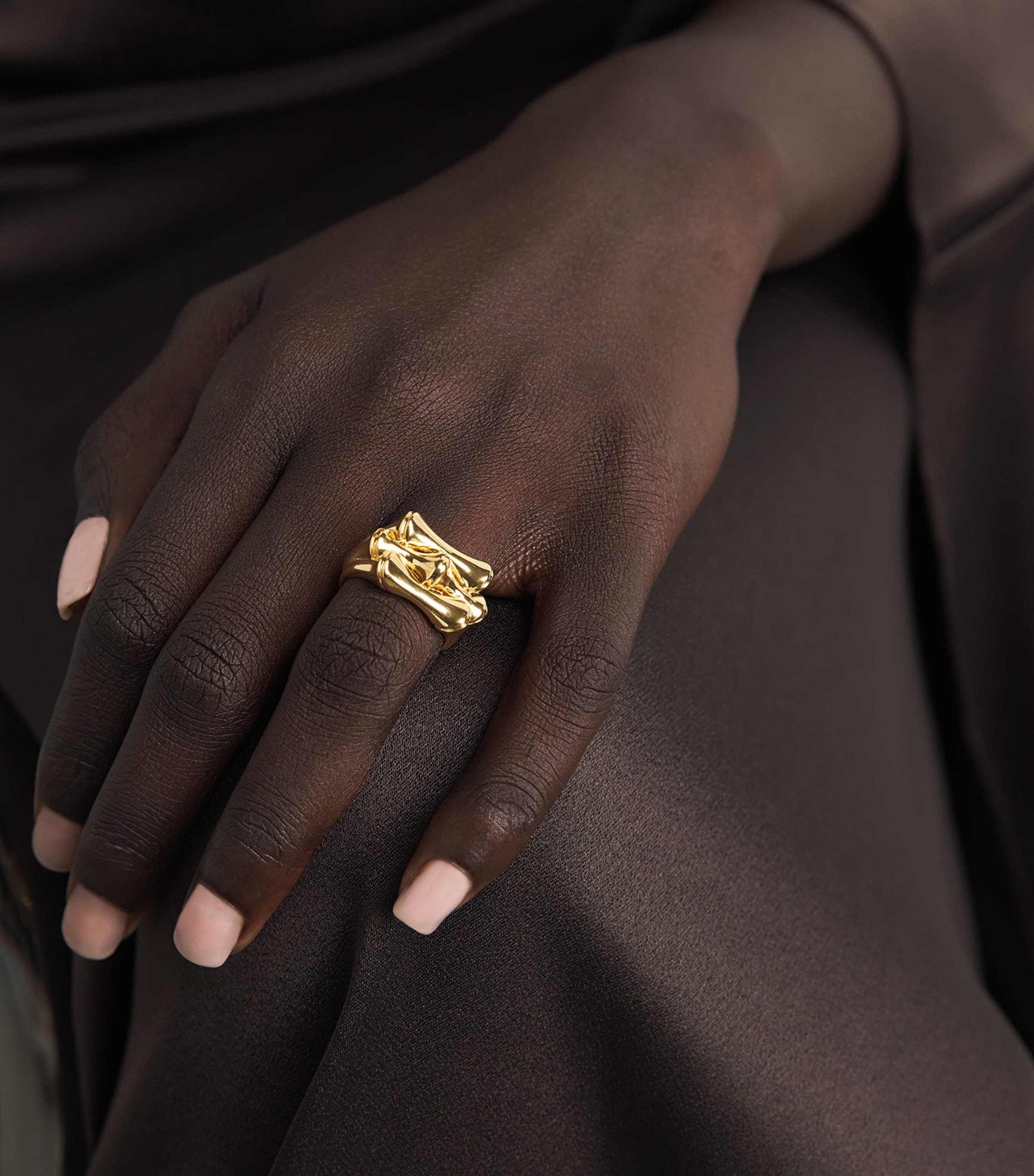 Eddie Borgo Gold-Plated Bambù Signet Ring Gold Image 4