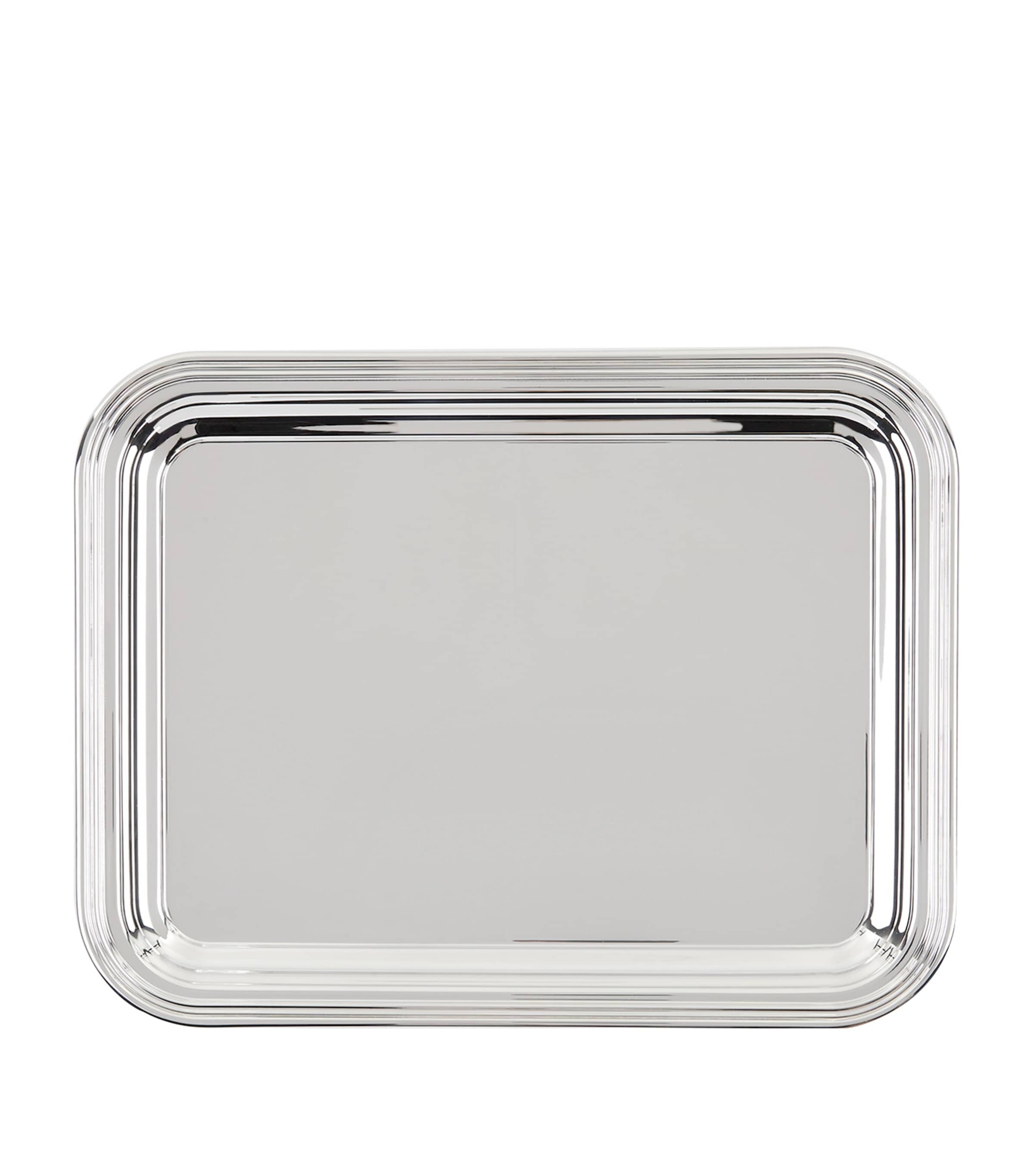 Silver-Plated Georgian Rectangular Tray (34cm x 26cm) SILVER Image 3