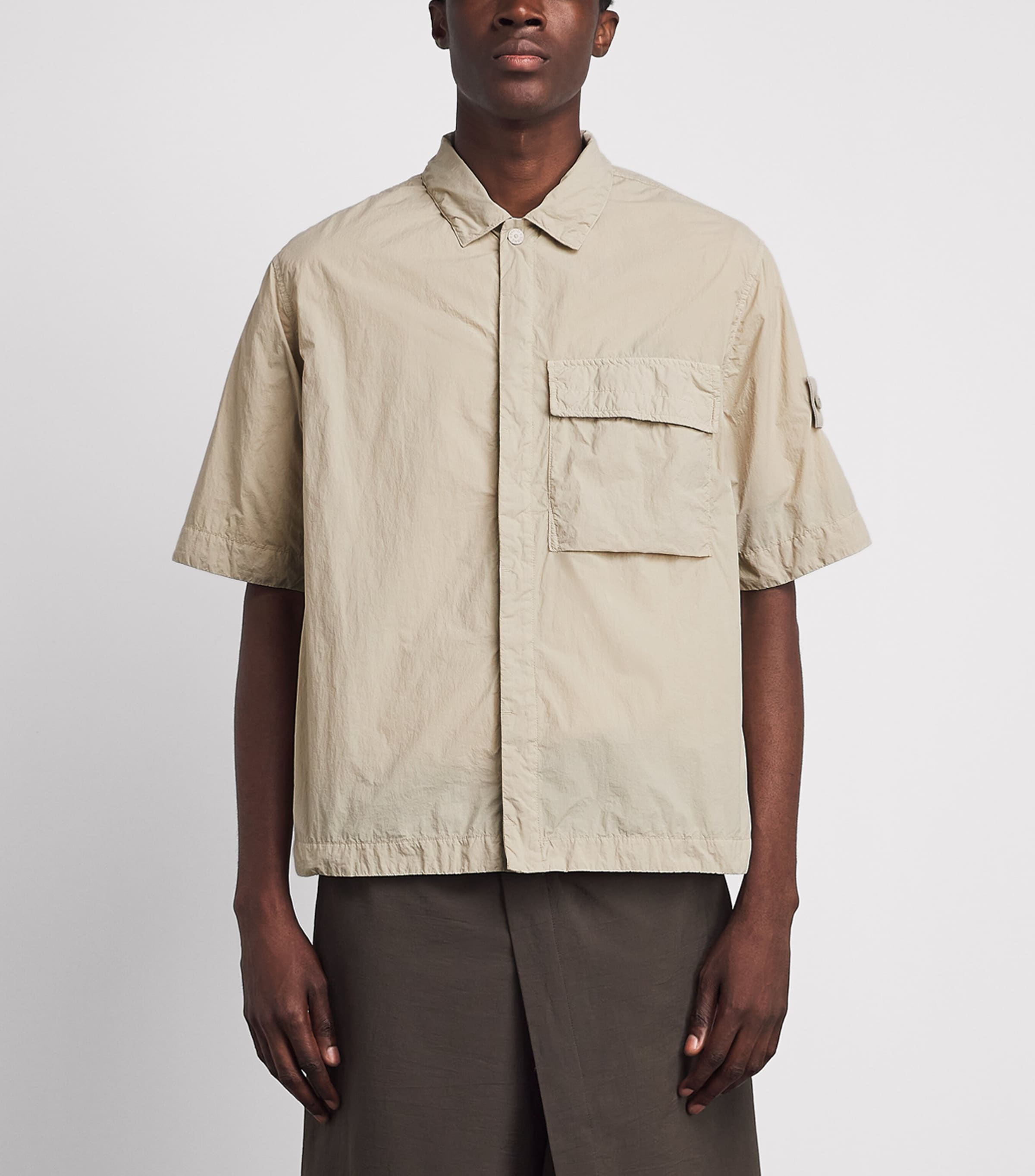 Stone Island Mens Nylon Short-Sleeve Shirt Image 4