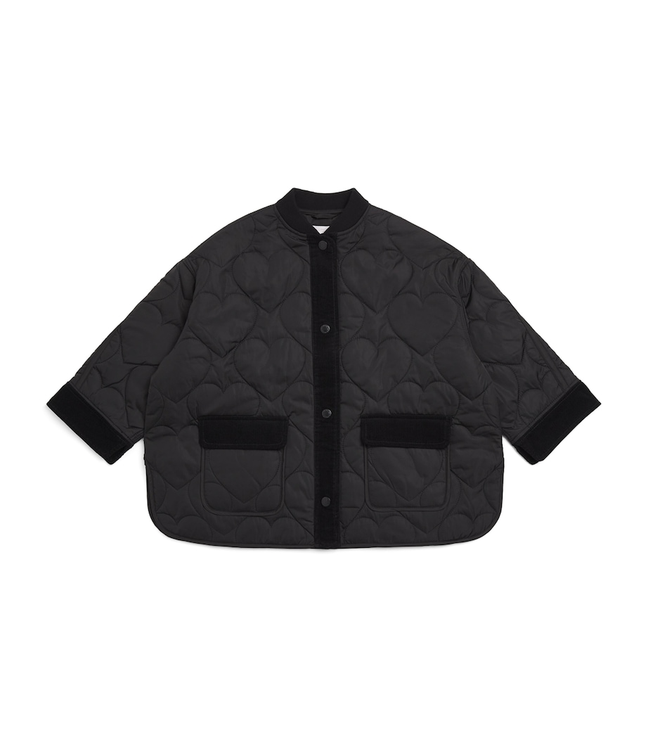 Heart Quilted Jacket (3-14+ Years) 930BLACK Image 1
