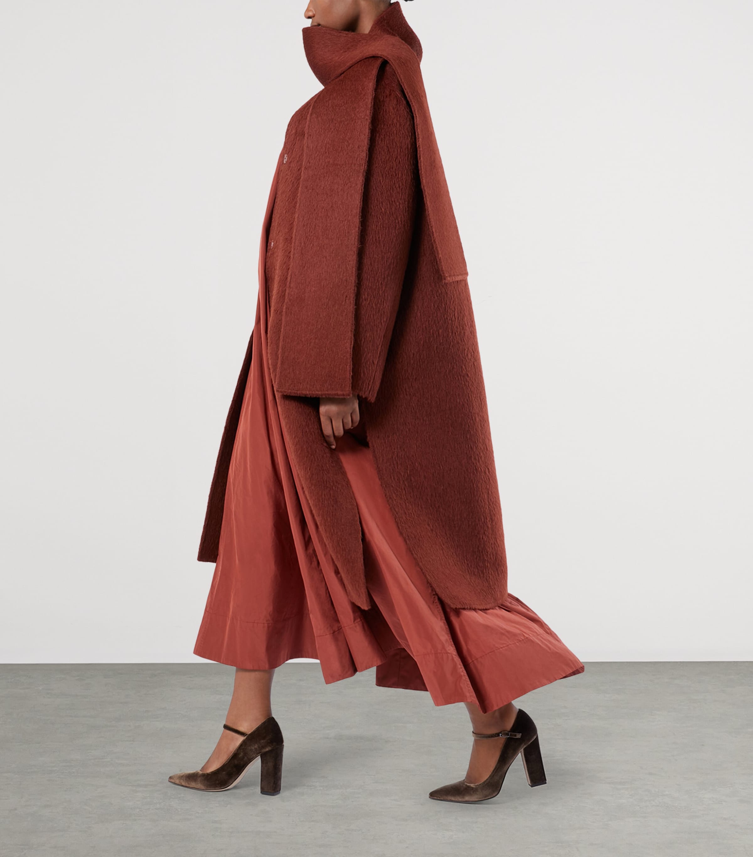 Taffeta A-Line Maxi Dress TOBACCO Image 4