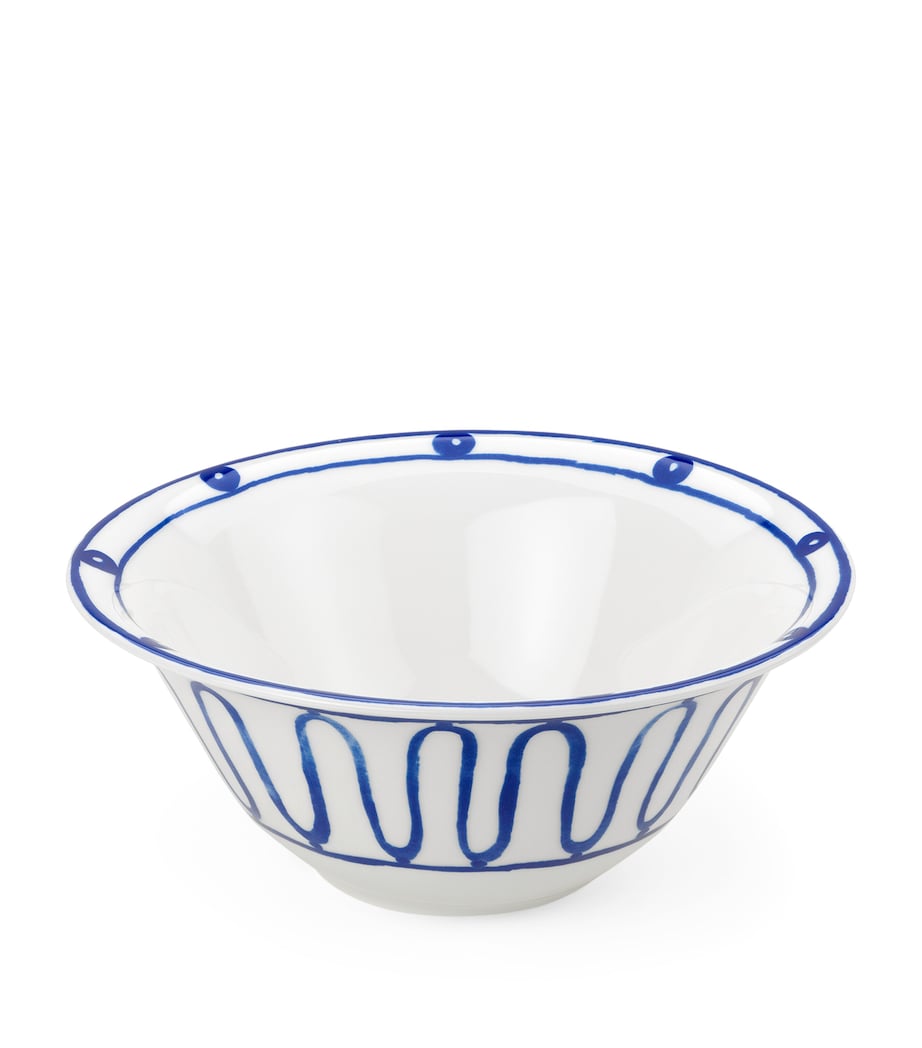 Kyma Salad Bowl (25cm) BLUE ON WHITE Image 1