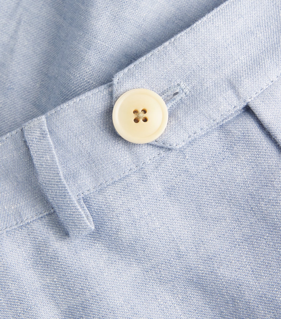 Linen Fishtail Trousers BLUE Image 5