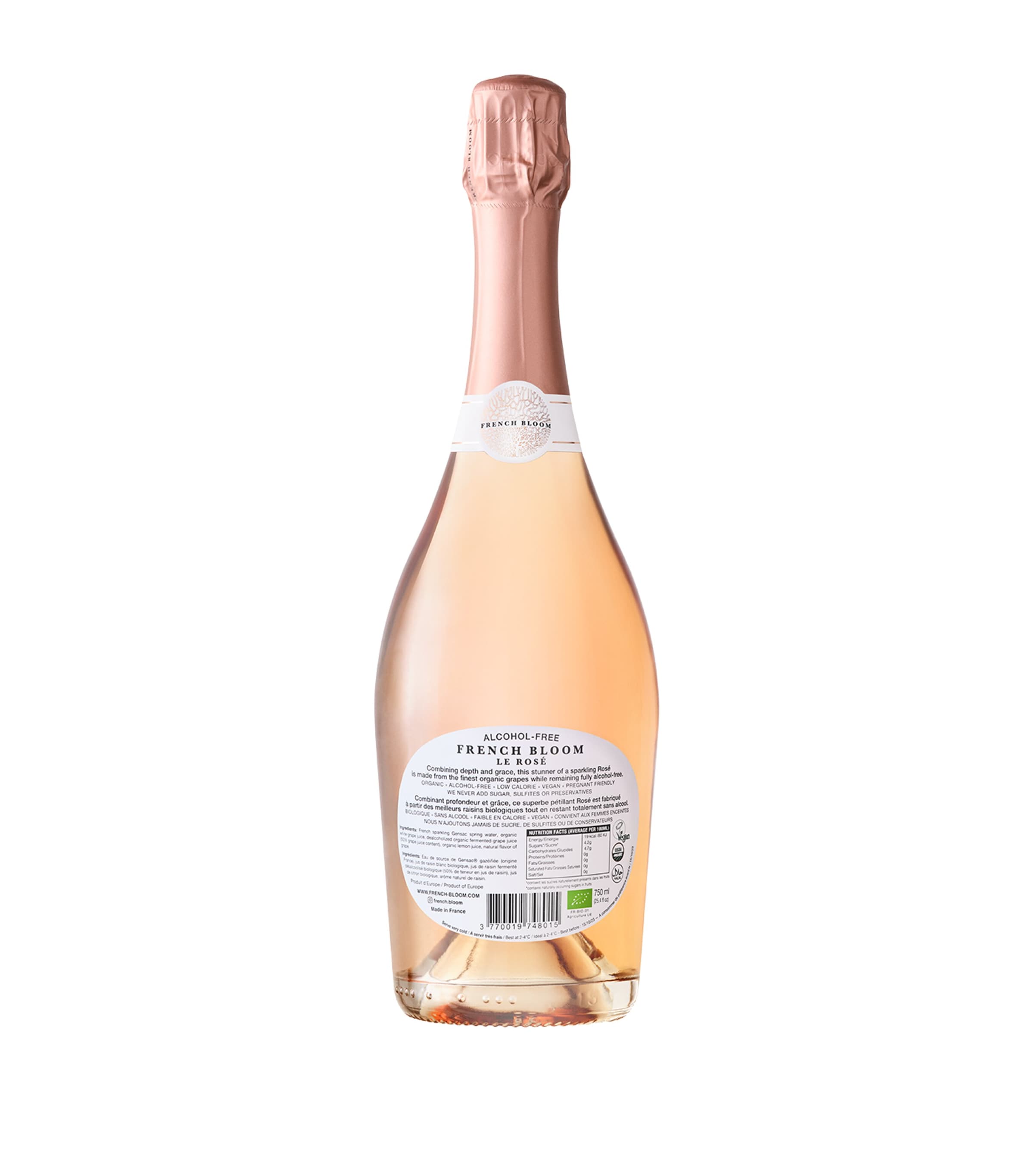 Le Rosé Alcohol-Free Sparkling Rosé Wine (75cl) - Languedoc Roussillon, France NO COLOUR Image 2