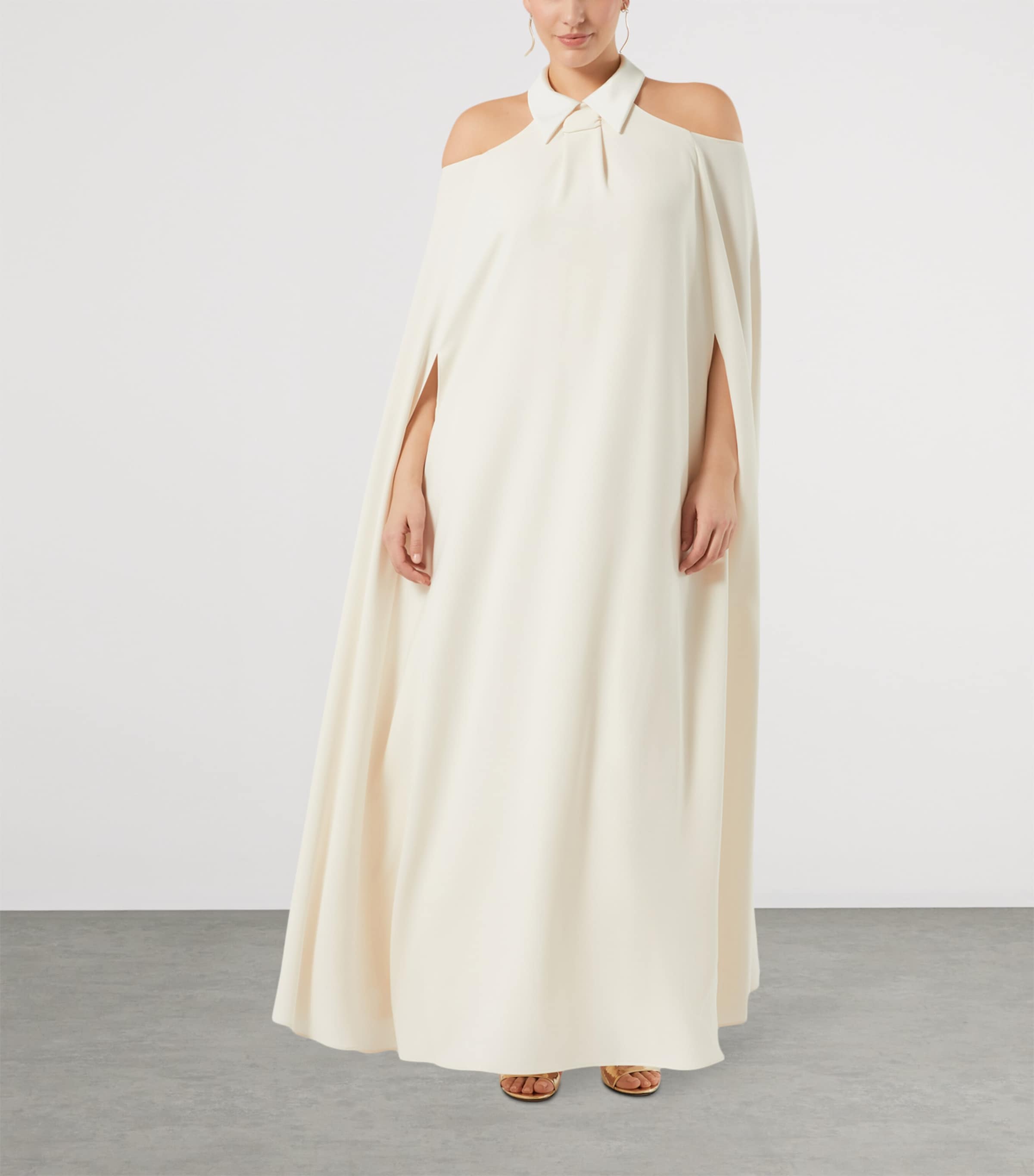Marina Rinaldi Womens Cold Shoulder Maxi Dress Ivory Image 2