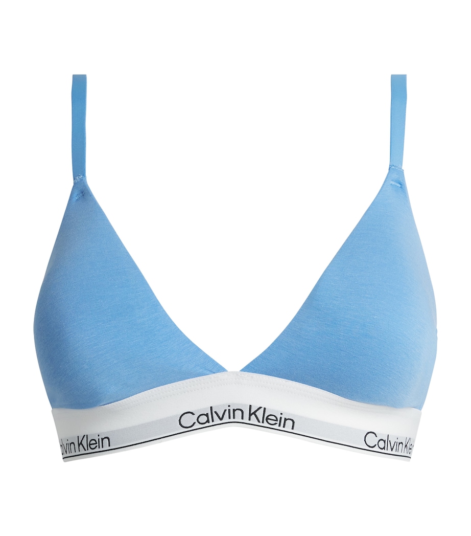 Calvin Klein Womens Cotton-Blend Icon Lined Bralette Descent Image 1