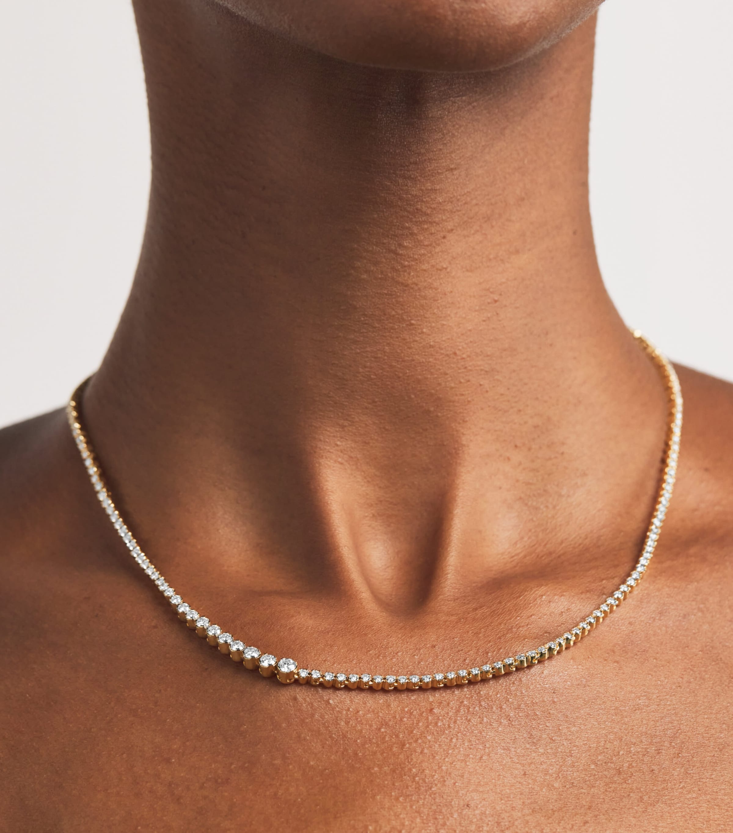 Yellow Gold and Diamond Nuage de Tennis Necklace YELLOW GOLD Image 2