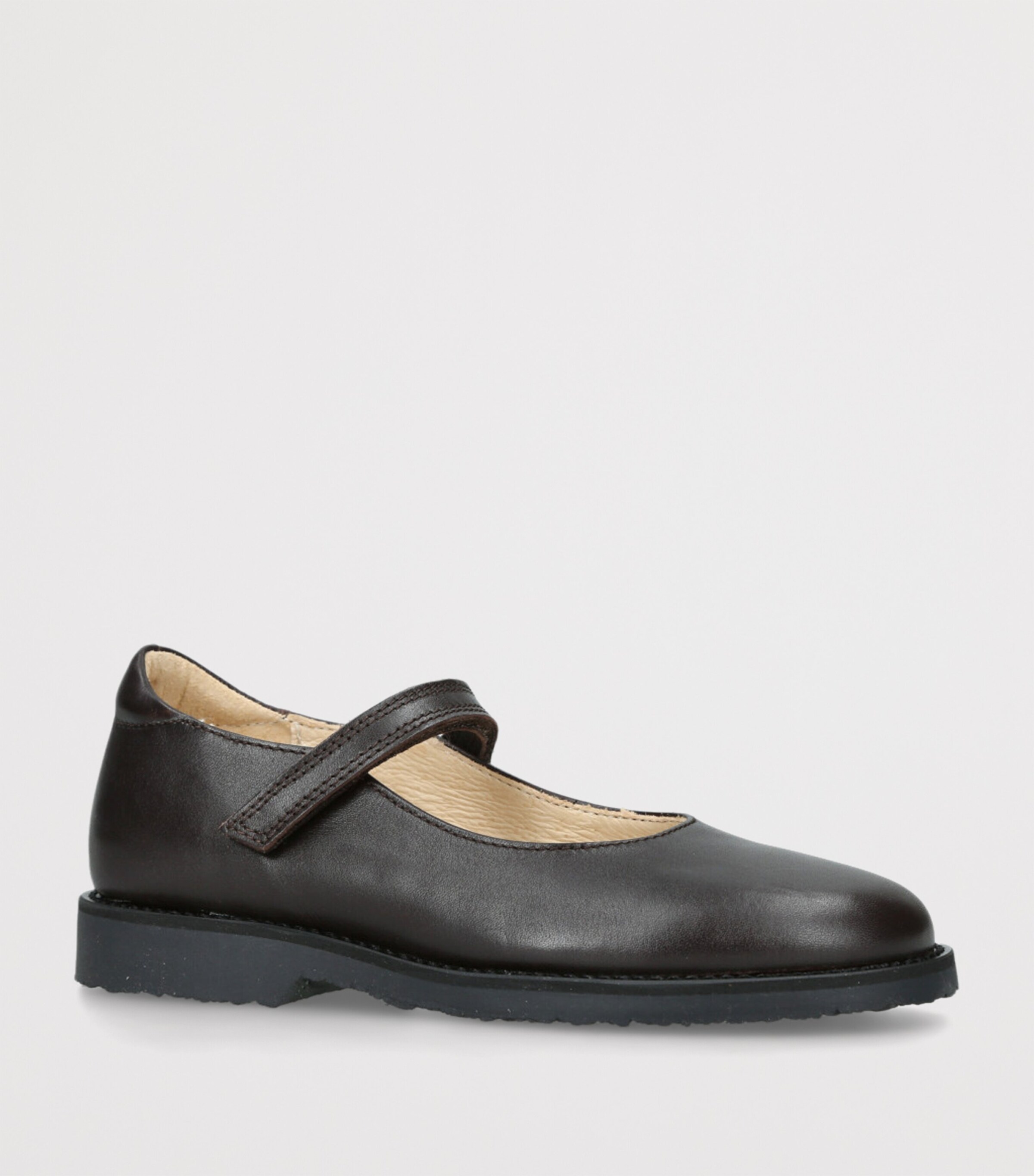 papouelli Leather Emilia Mary Janes Dark Brown Image 3