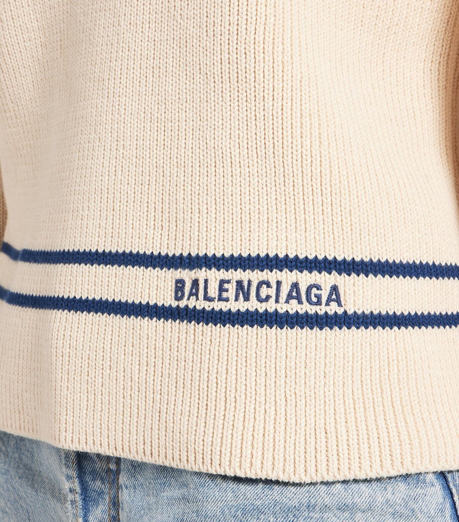 Balenciaga Womens Cotton Striped Sweater Image 6